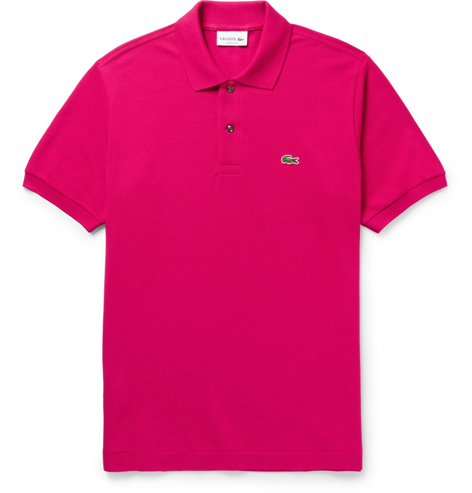 mens pink lacoste polo