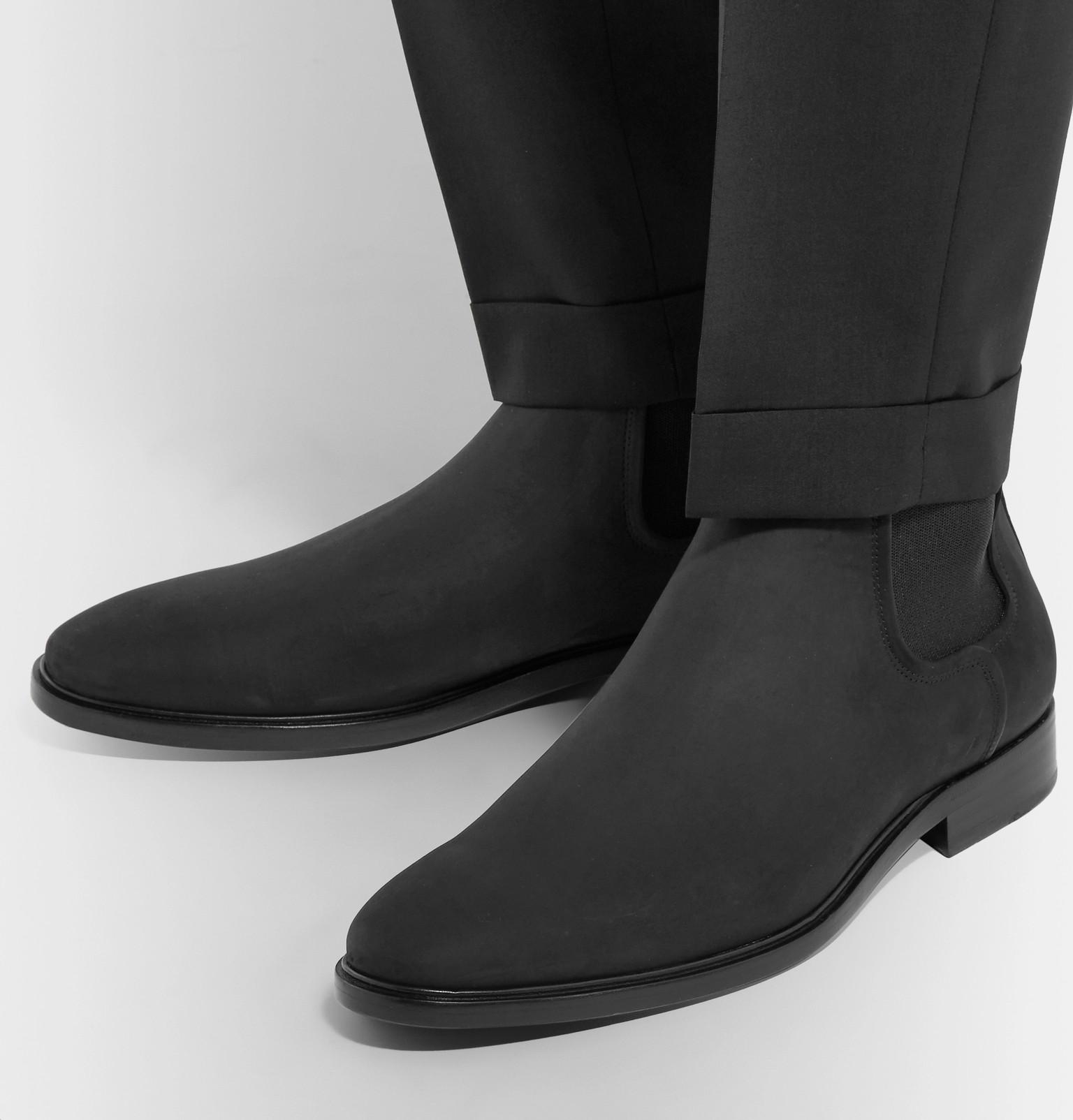 Lanvin Nubuck Chelsea Boots in Black for Men - Lyst