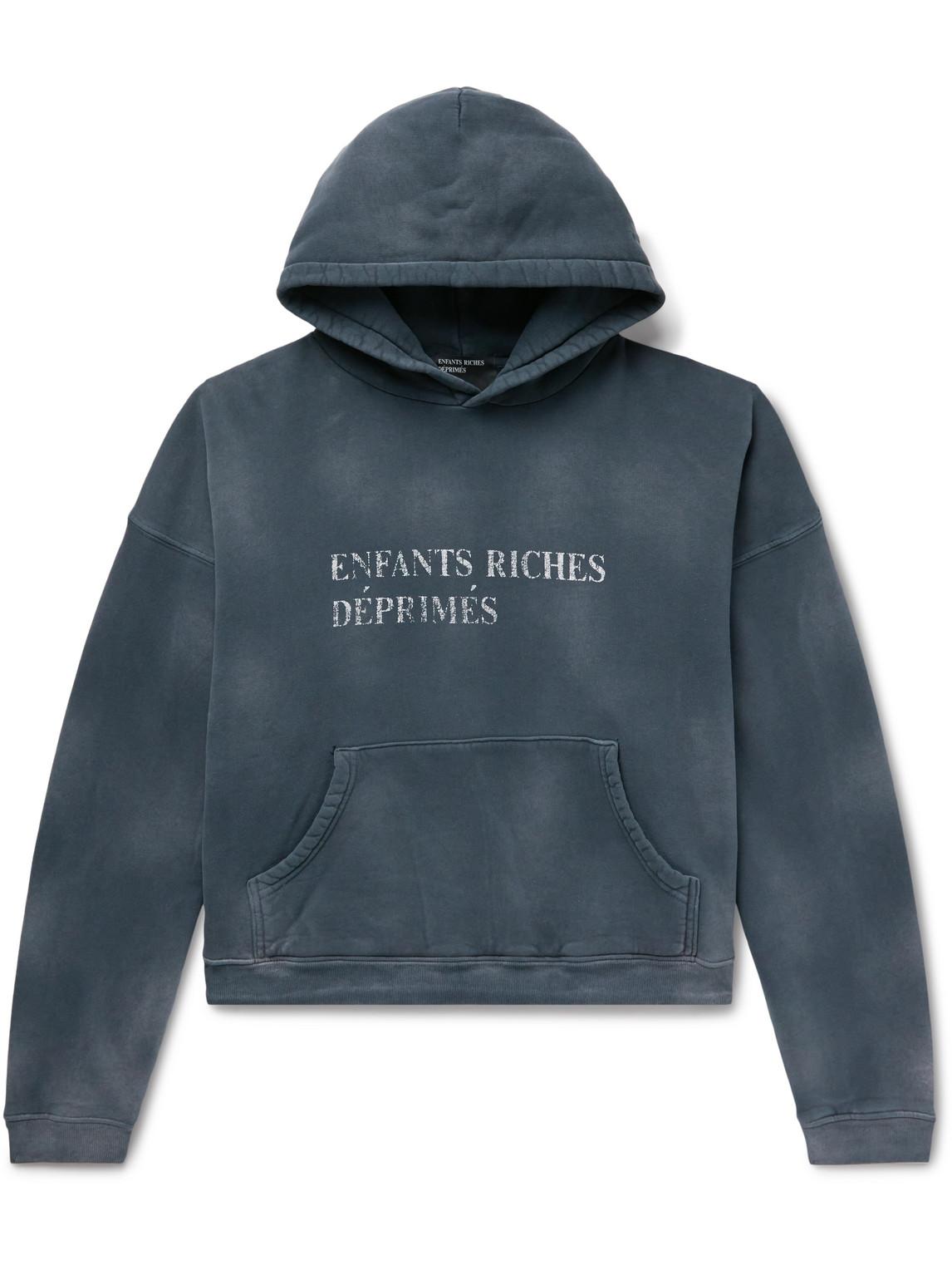 Enfants Riches Deprimes Logo-print Cotton-jersey Hoodie in Blue for Men ...