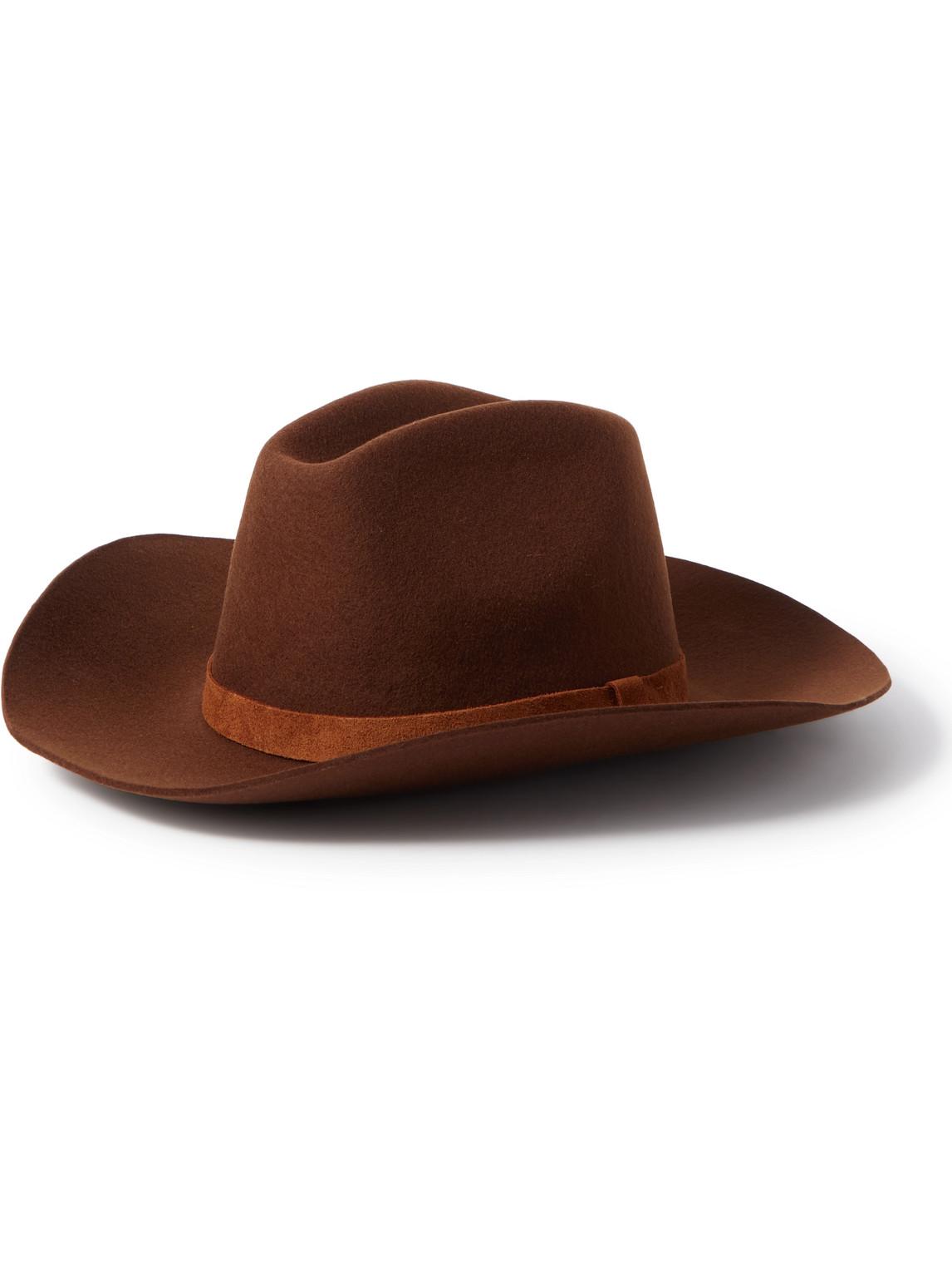Nudie Jeans Suede-trimmed Wool-felt Western Hat in Brown for Men |