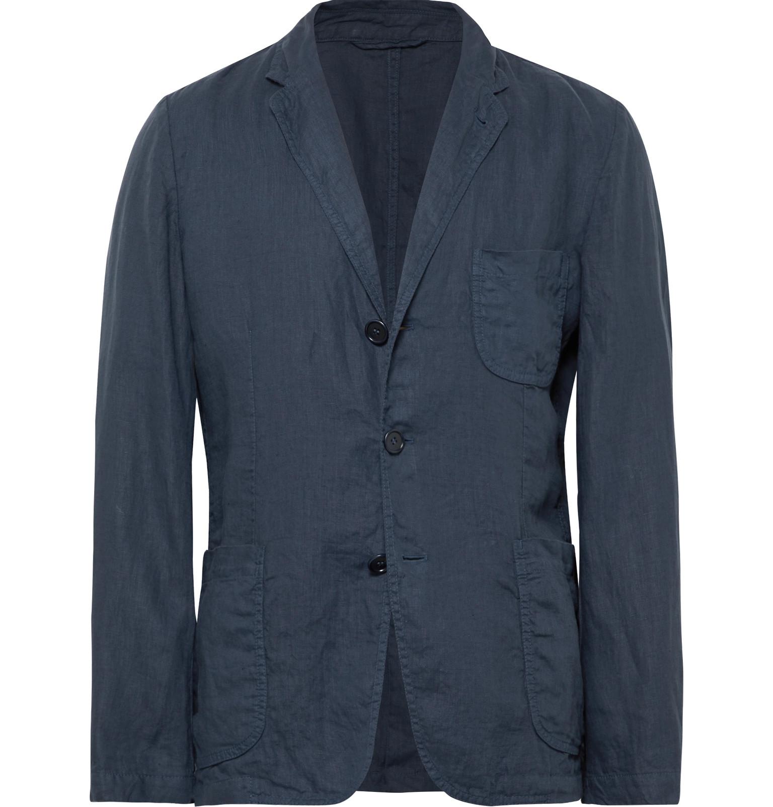 unstructured linen blazer