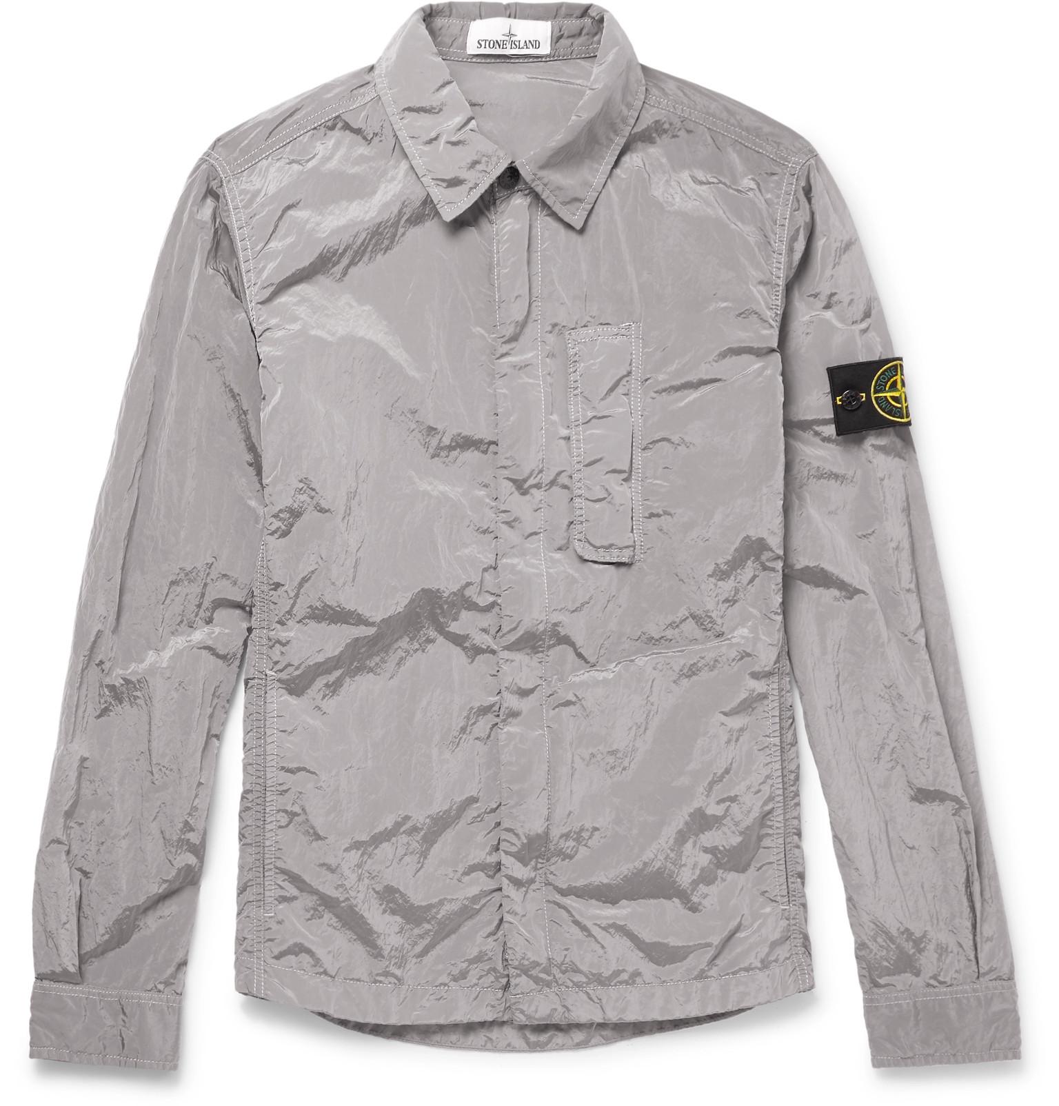 Stone Island Denim Garment-dyed Shell Jacket in Lavender (Grey) for Men -  Lyst