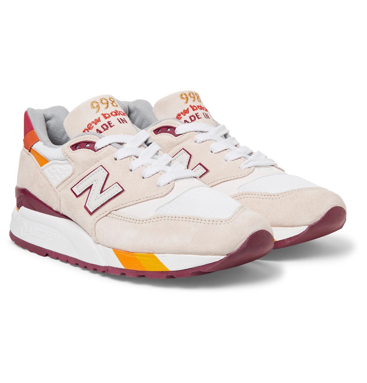 new balance 998 suede and mesh sneakers