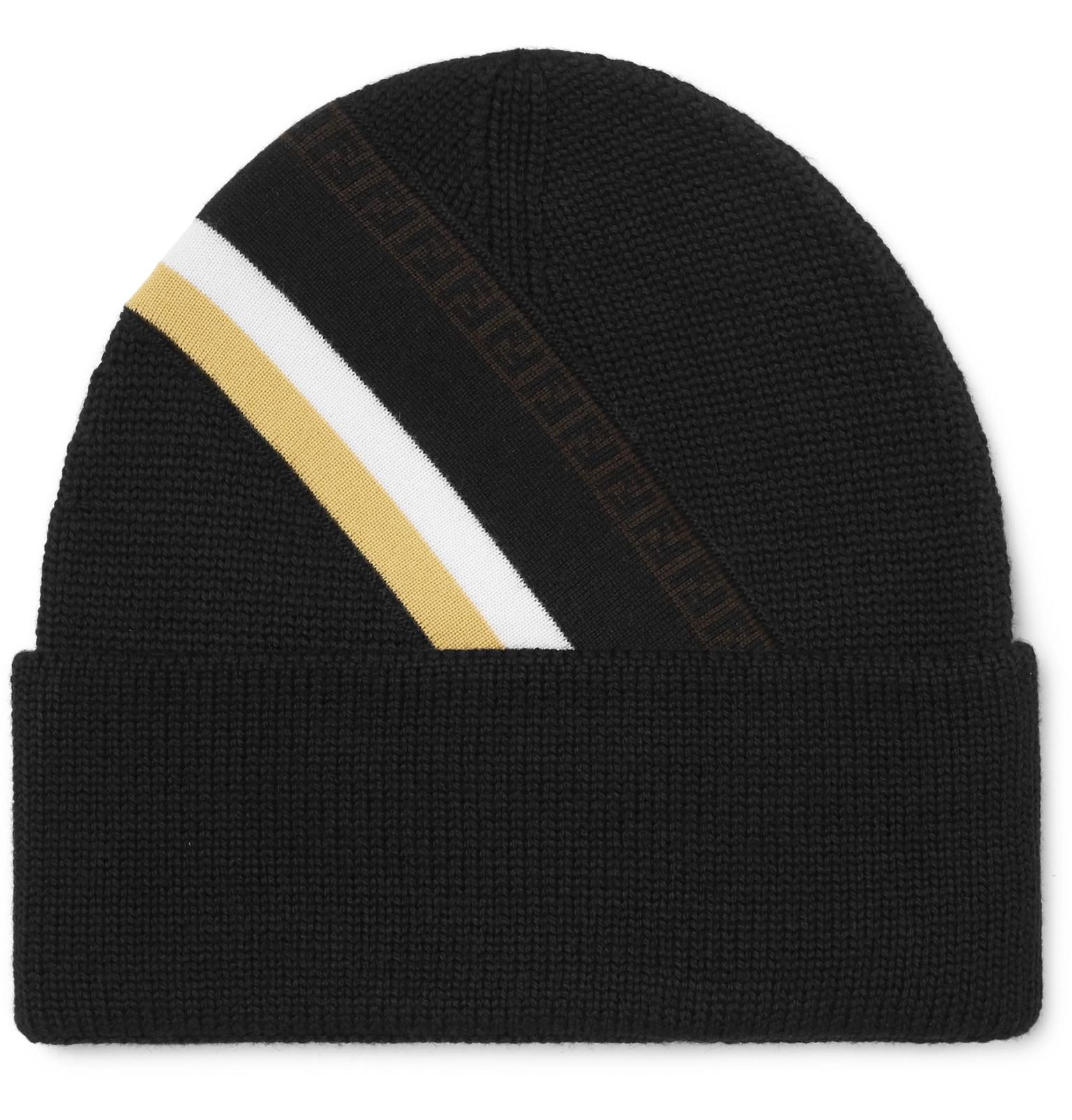 Fendi Retro Fila Font Eyes Beanie By in Black for Men Lyst UK