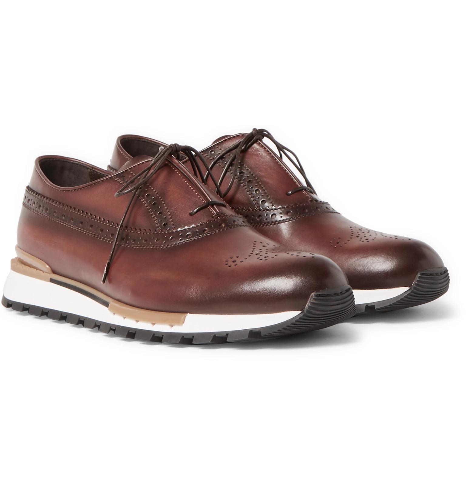 Berluti Fast Track Leather Sneakers in Brown for Men - Save 12% - Lyst