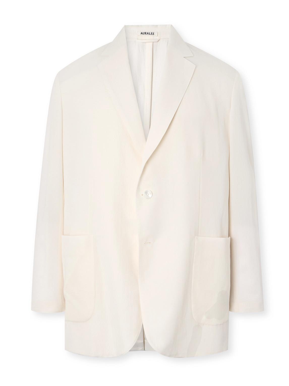 AURALEE Oversized Cotton And Wool-Blend Gabardine Blazer in White