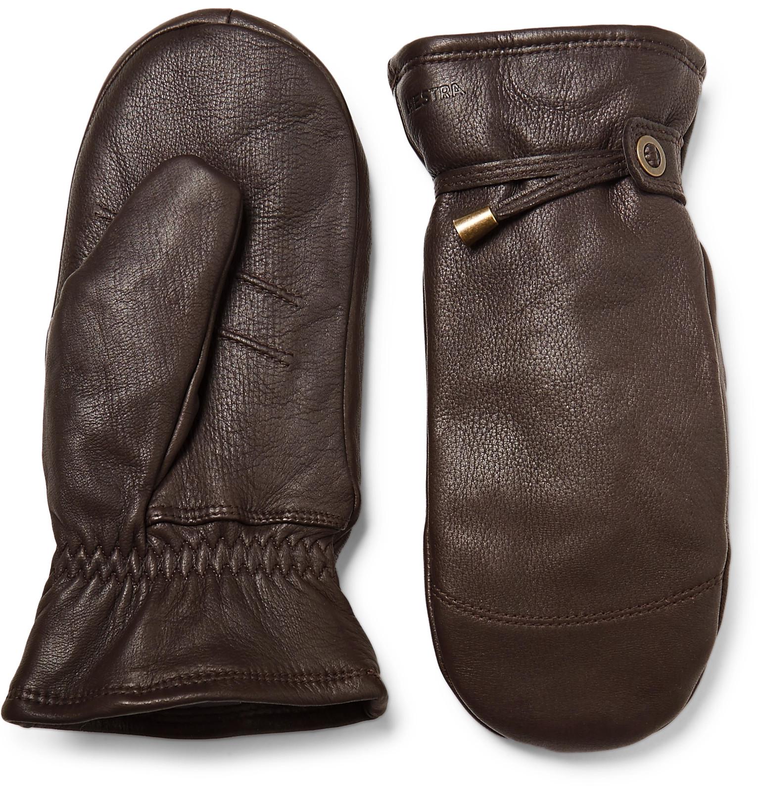 Hestra Shearlinglined Leather Mittens in Brown for Men Lyst