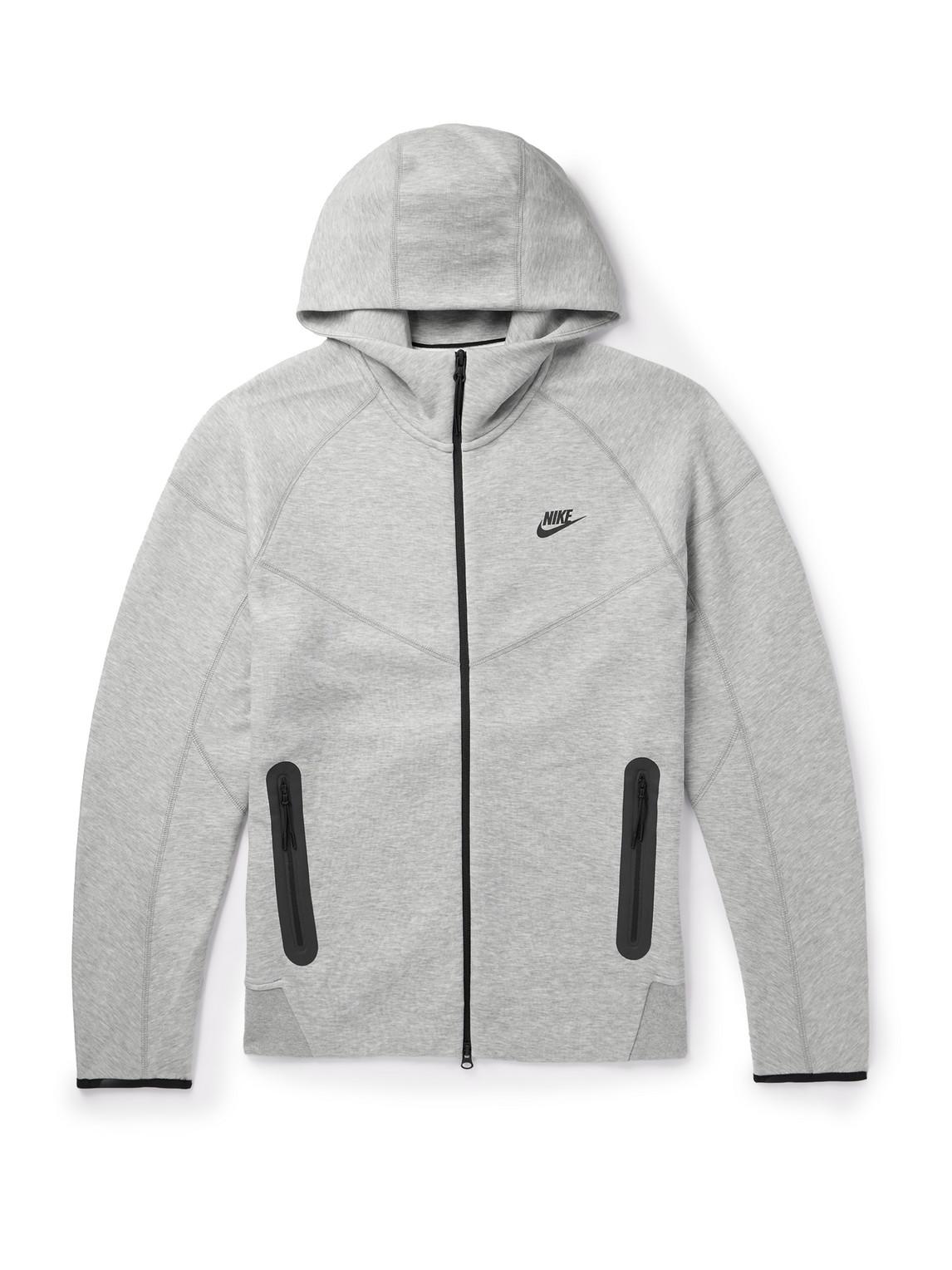 Nike Logo-Embroidered Cotton-Blend Tech Fleece Zip-Up Hoodie Nike Logo-Embroidered Cotton-Blend Tech Fleece Zip-Up Hoodie