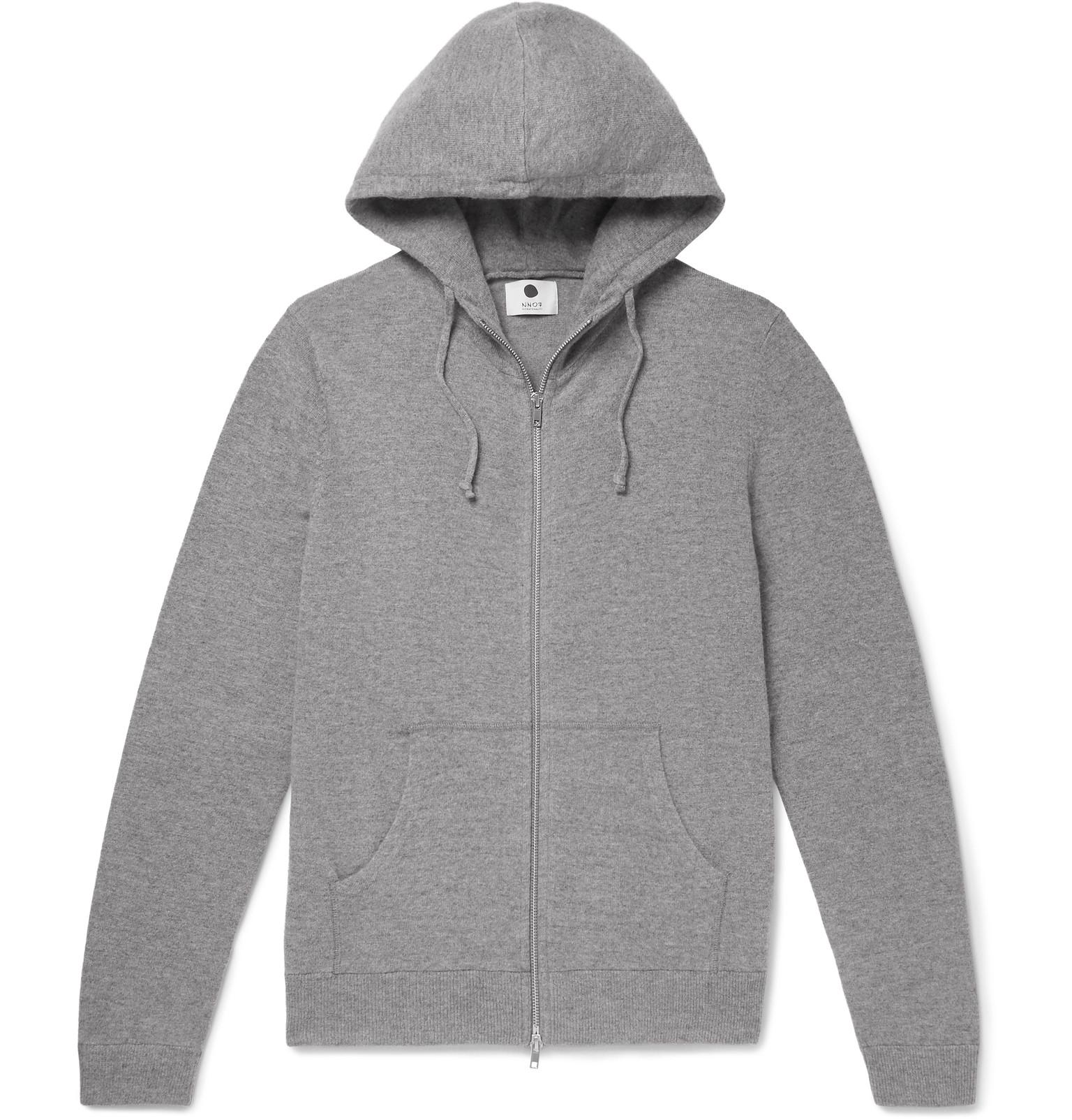 NN07 Boiled Wool-blend Zip-up Hoodie in Gray for Men | Lyst