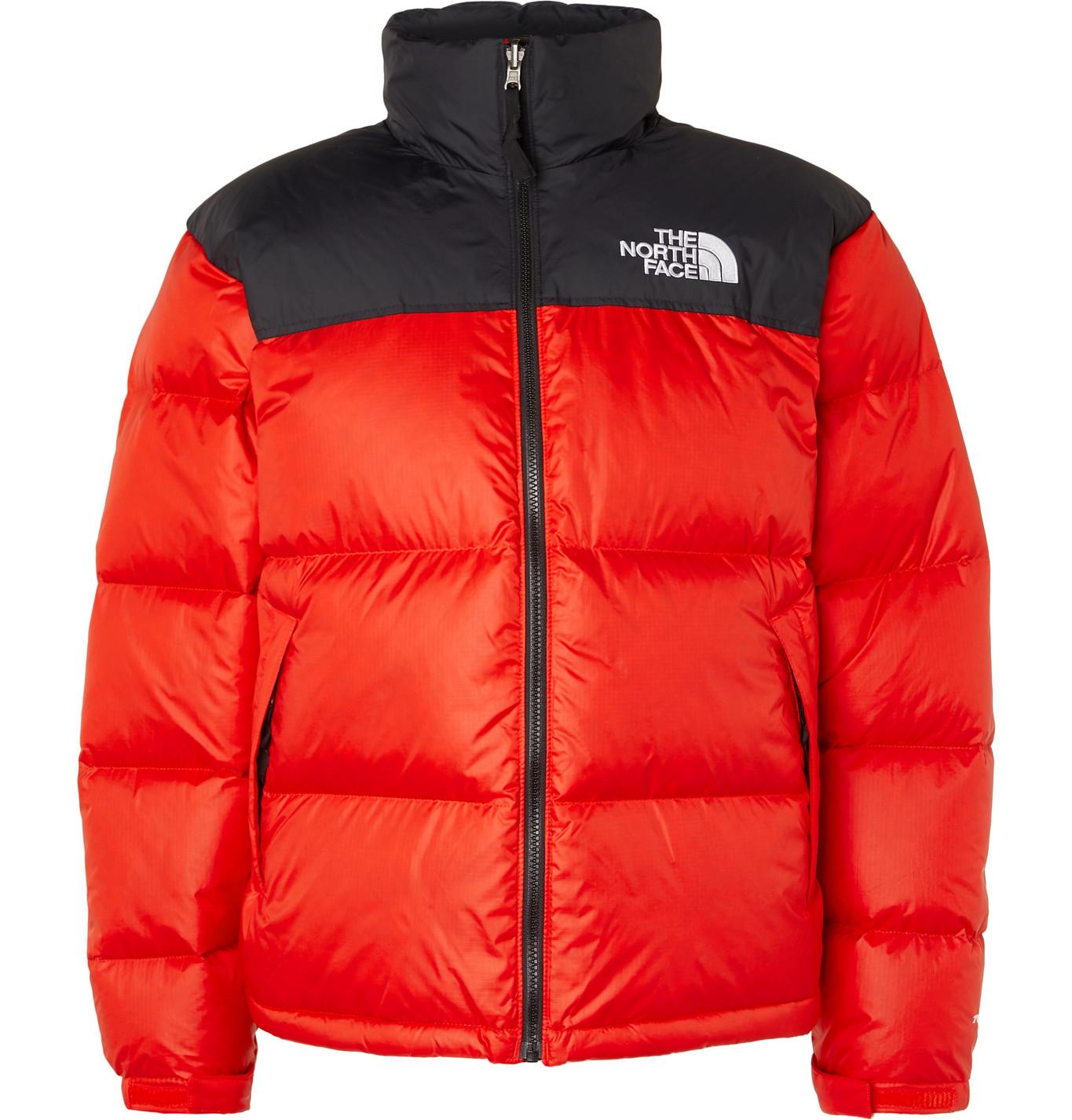 north face puffer red and black
