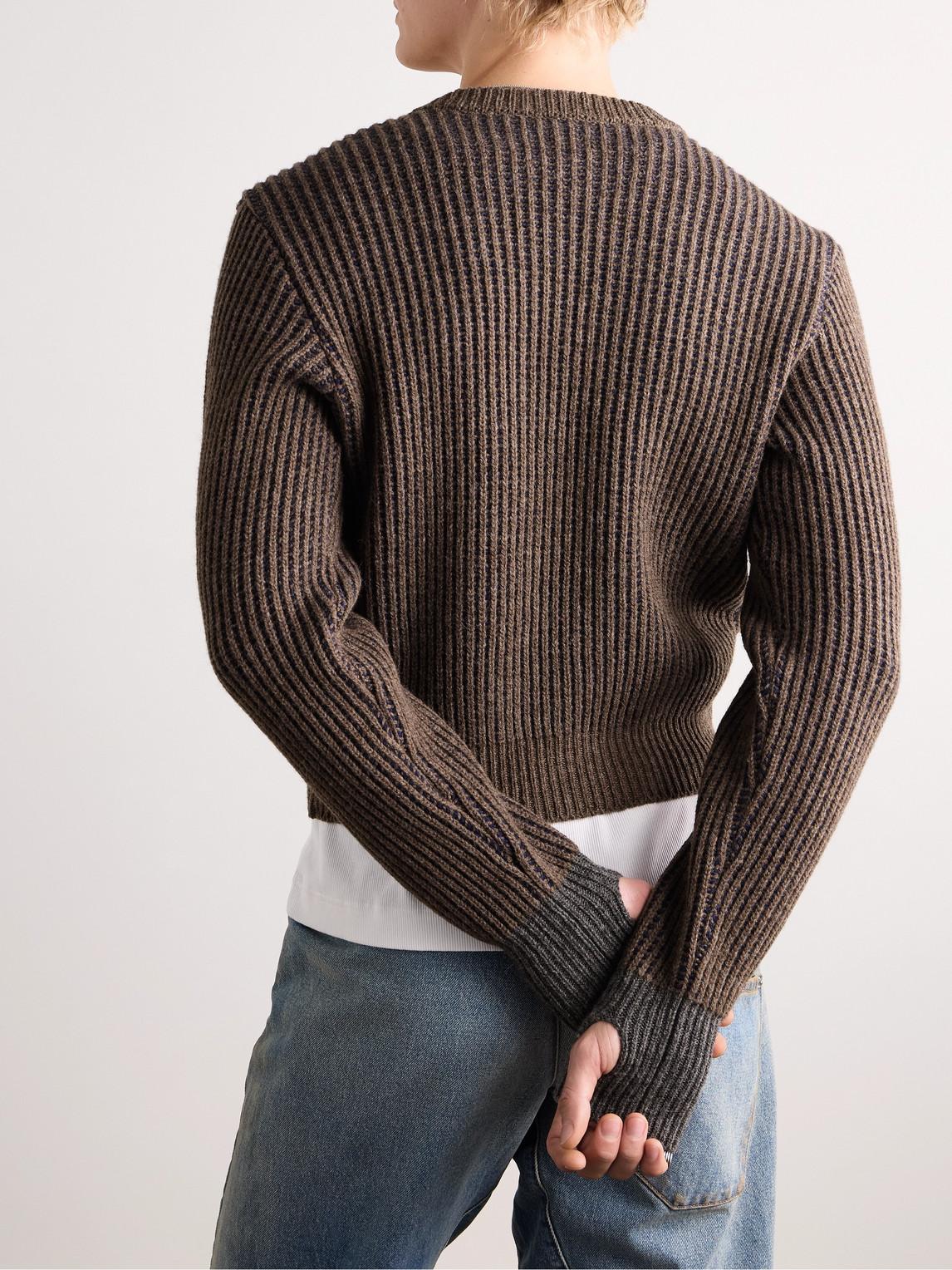 Kapital Cropped Ribbed Wool Zip-Up Cardigan in Brown for Men Lyst UK