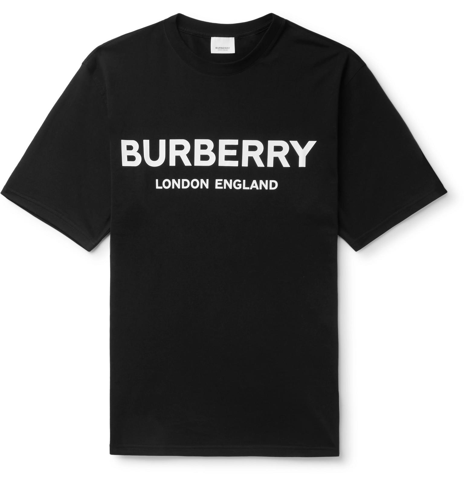Burberry Logo Print Cotton T Shirt in Black for Men | Lyst