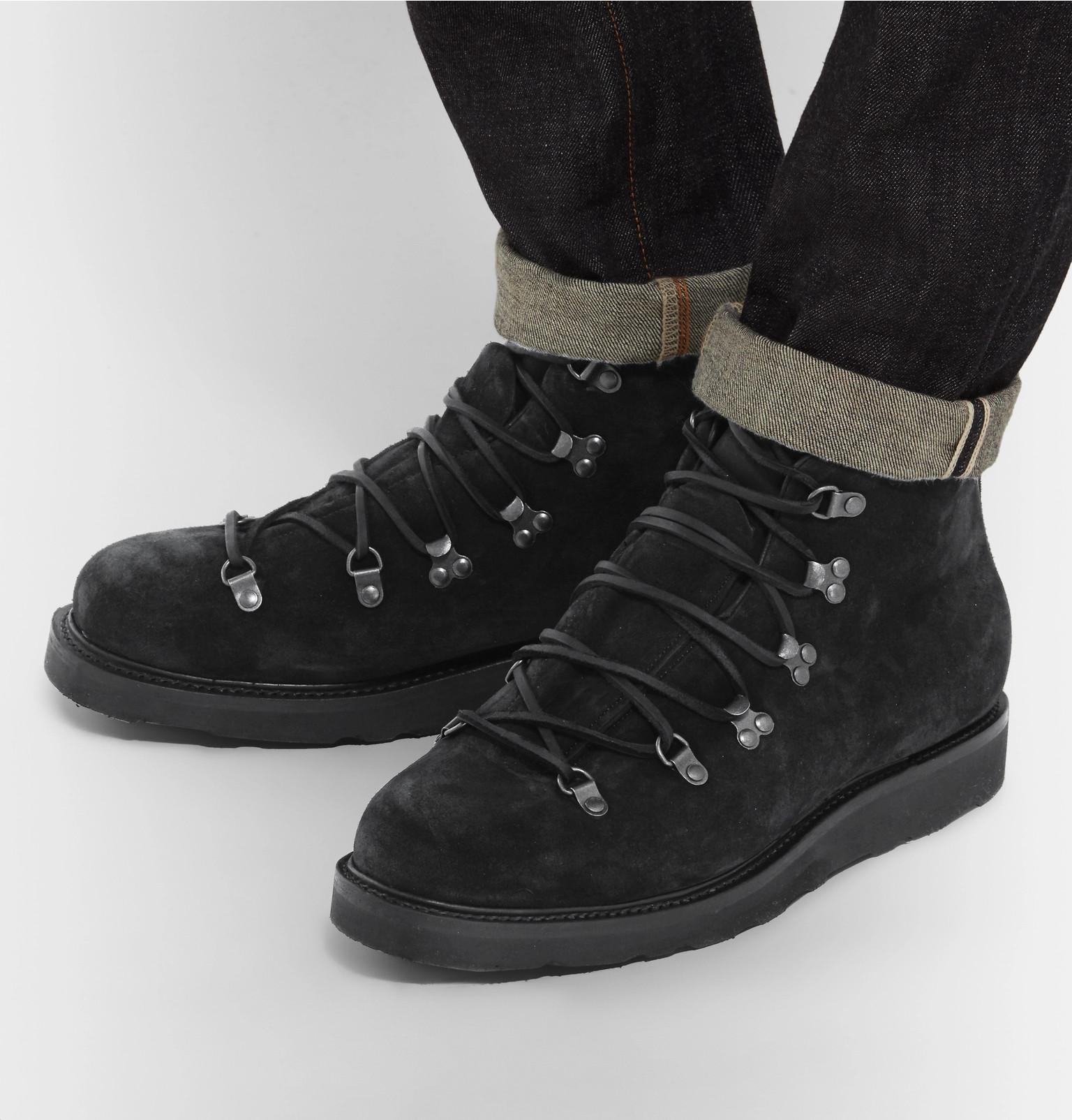 black suede hiking boots