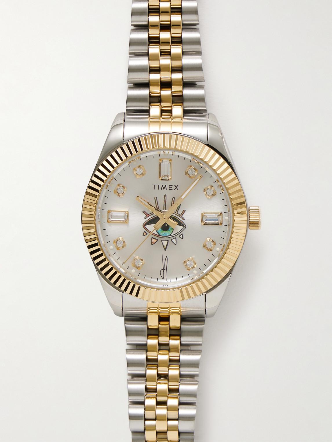 Timex Jacquie Aiche 36Mm- And Tone Crystal Watch in Metallic for