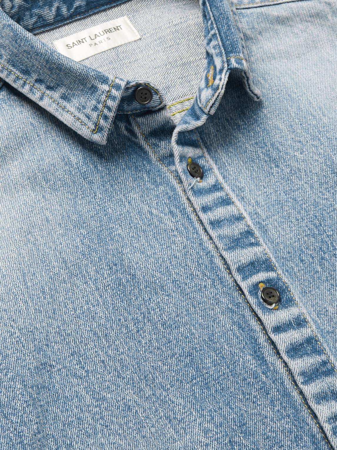 Saint Laurent Denim Shirts in Blue for Men | Lyst Canada