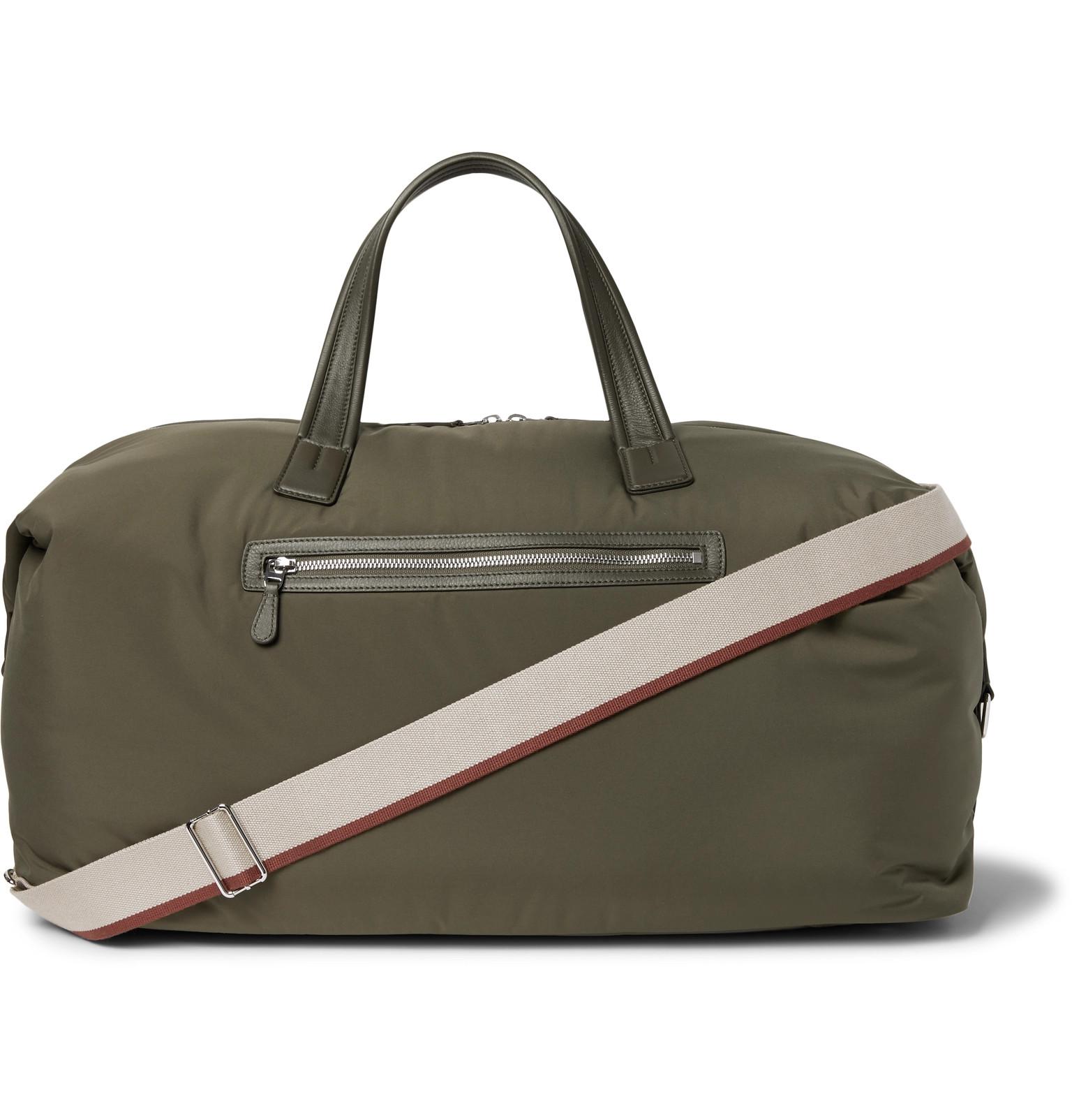 Loro Piana Voyager Leather-trimmed Storm System Wind Microfibre Holdall in  Green for Men | Lyst