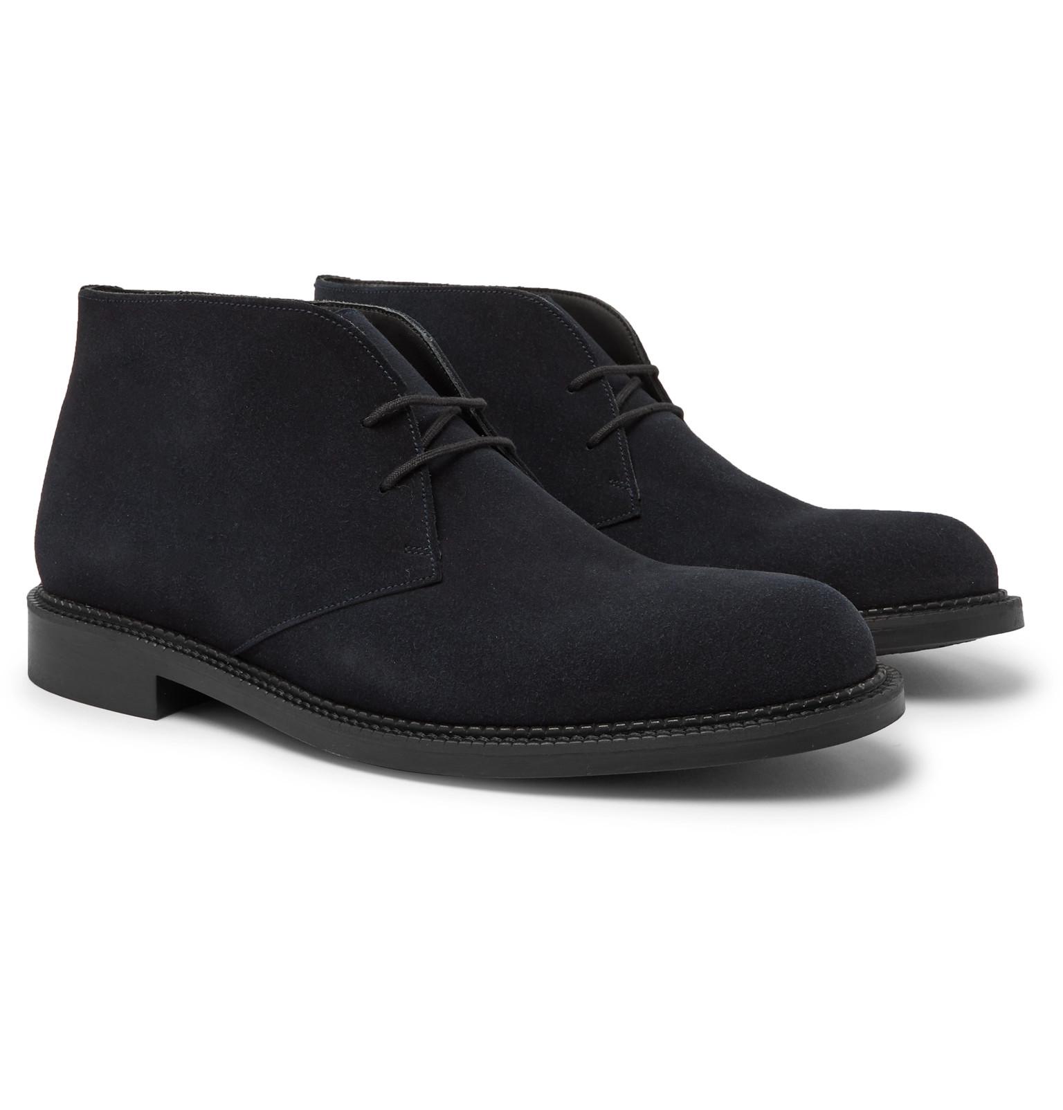 navy suede desert boots