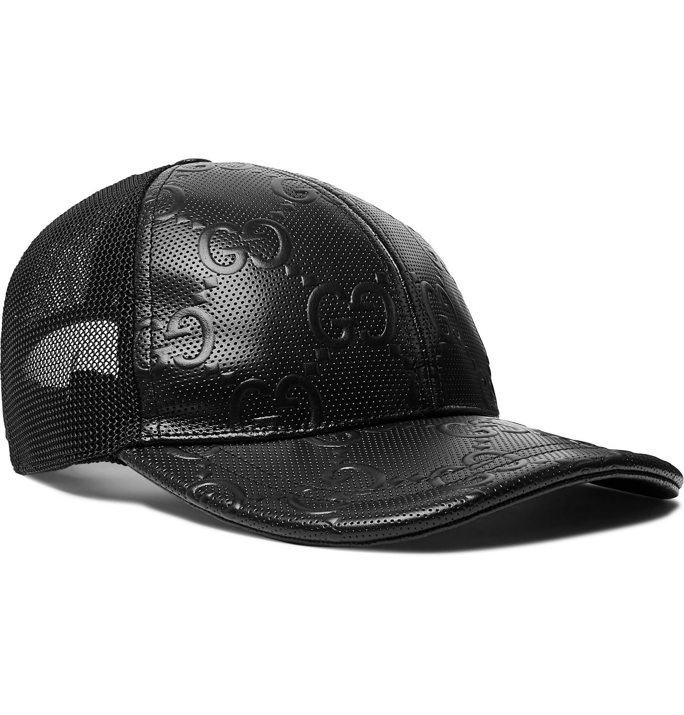 Gucci Logo-embossed Leather Trucker Cap 