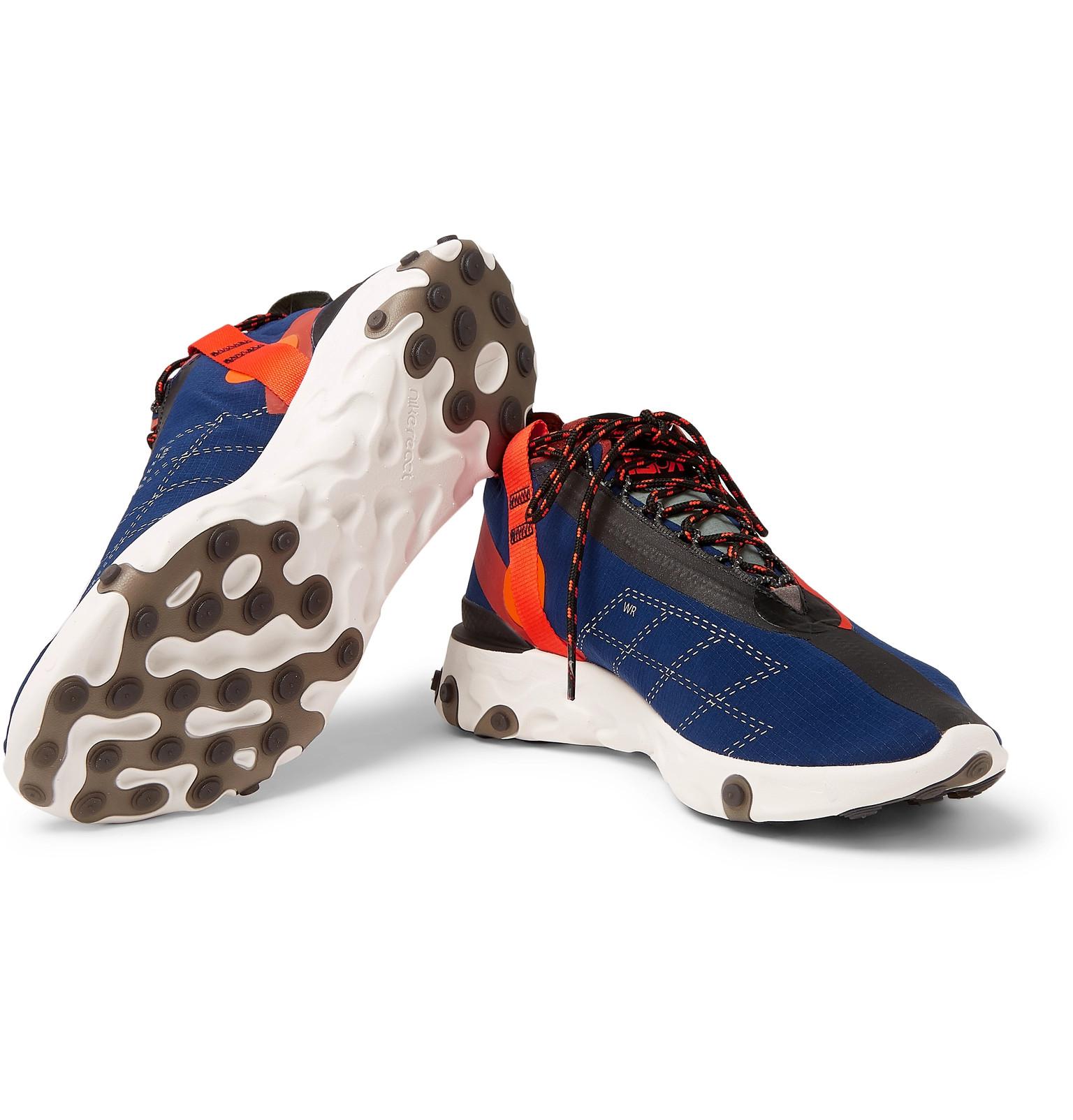 react runner mid wr ispa ripstop sneakers