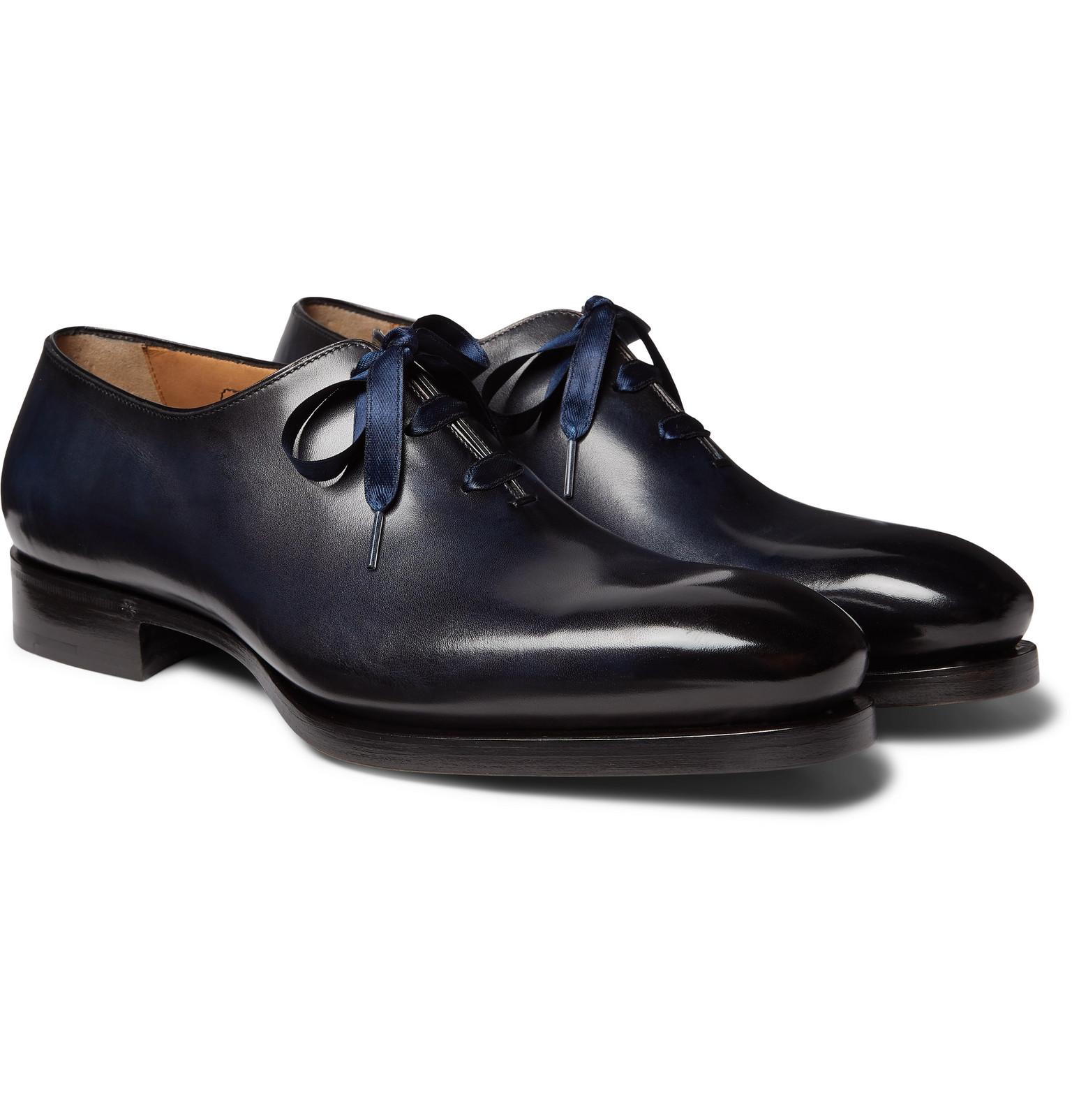 Santoni Uniqua Zero-cut Leather Oxford 