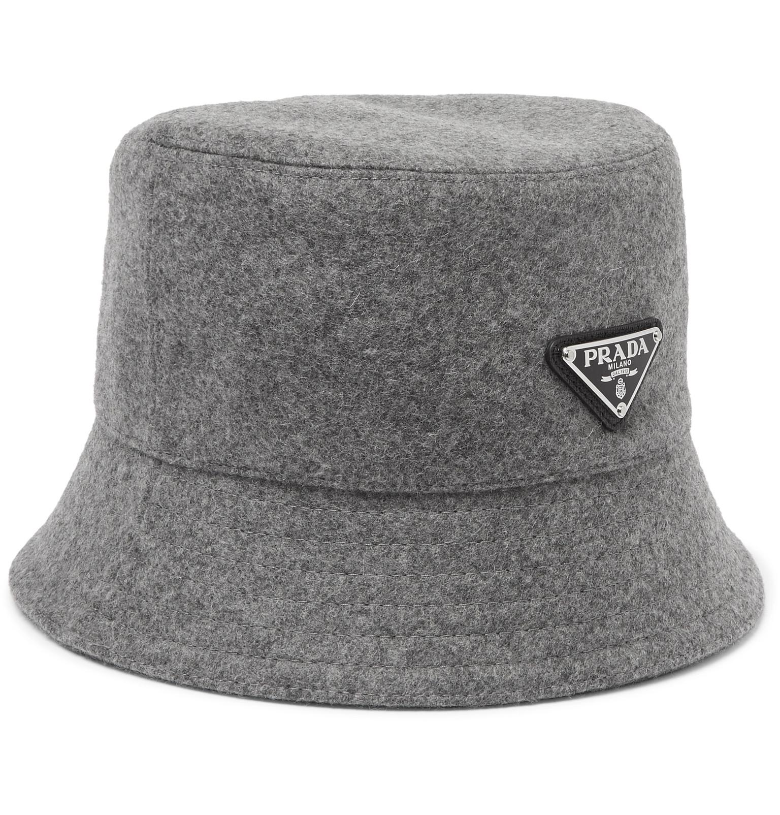 fluffy prada bucket hat