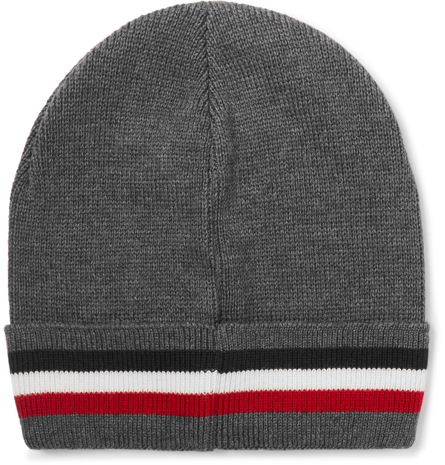 Moncler Striped Wool-knit Beanie in 