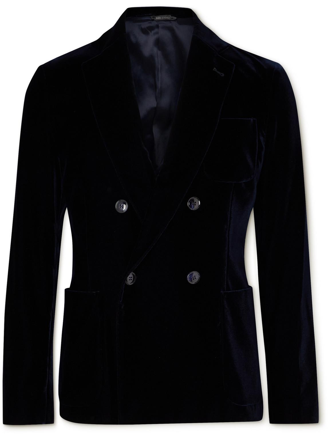 Armani Doublebreasted Velvet Tuxedo Jacket in Blue for Men Lyst