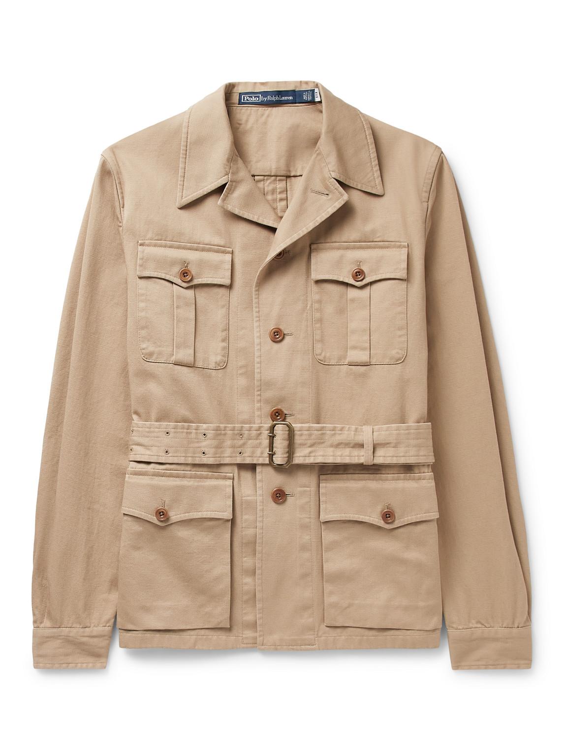 Polo Ralph Lauren Belted Cotton-twill Jacket in Natural for Men | Lyst