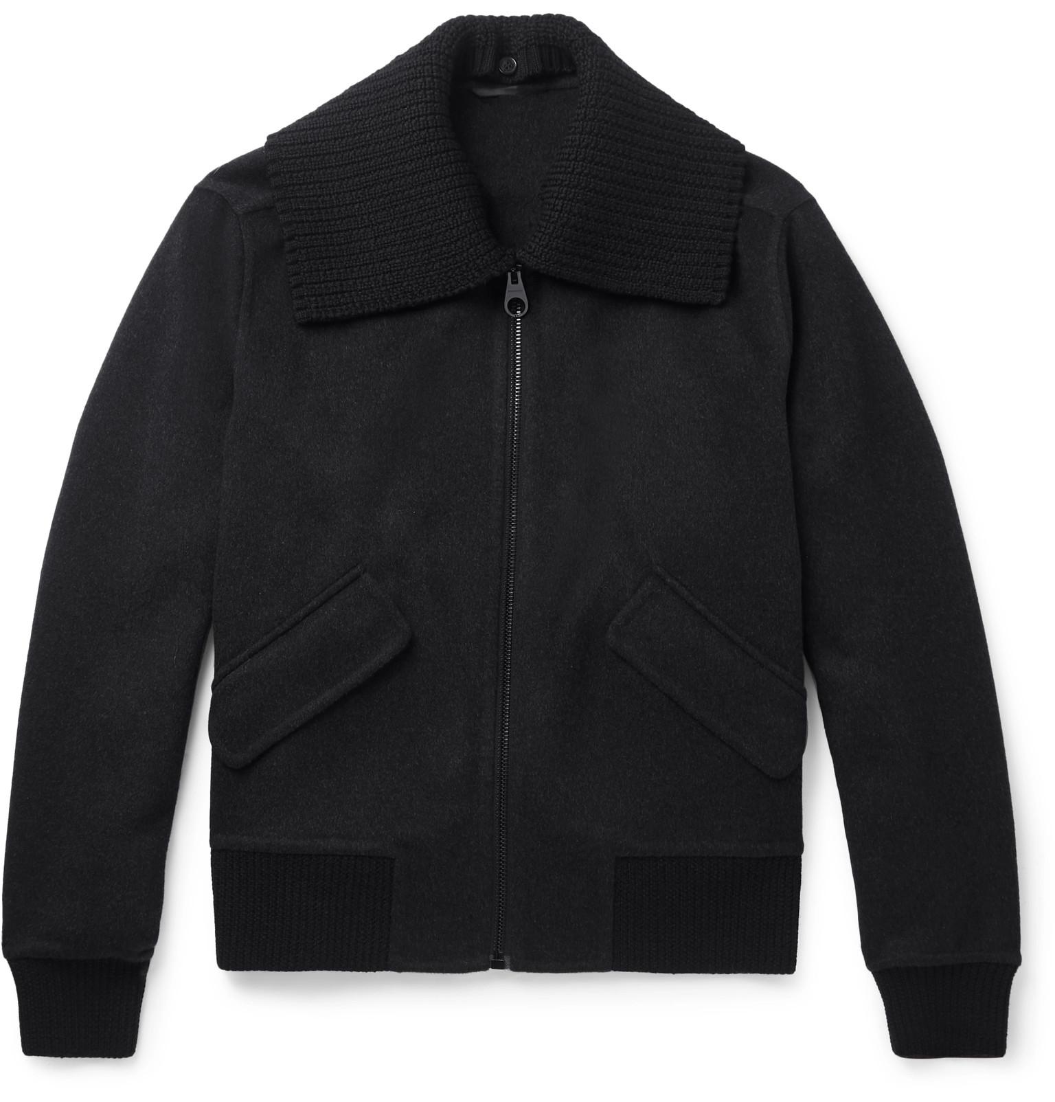 Burberry Cashmere And Wool-blend Bomber Jacket for Men - Lyst