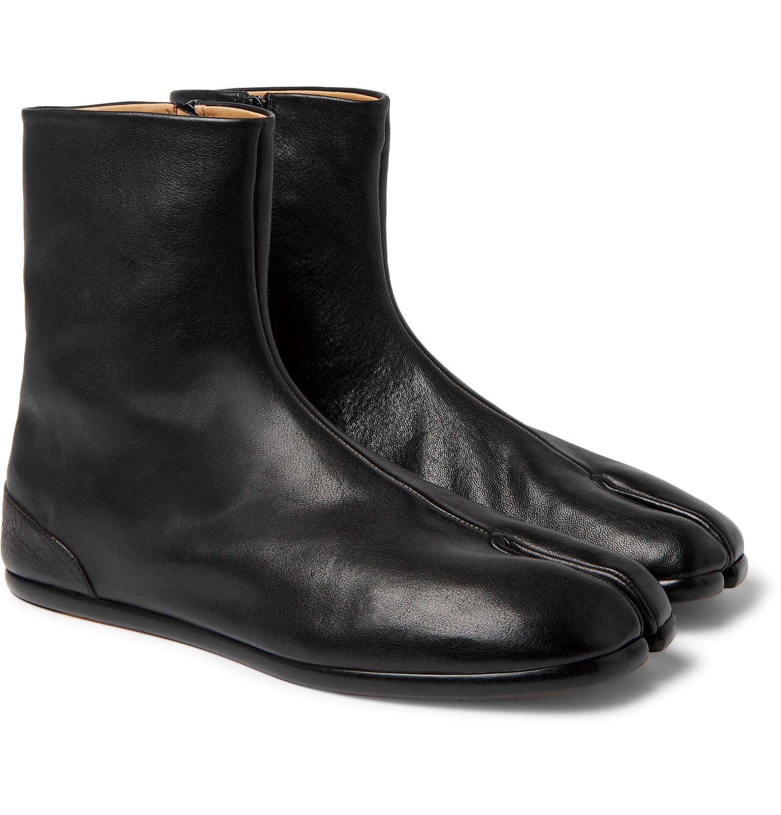 Maison Margiela Leather Tabi Boots in Black for Men - Save 46% - Lyst
