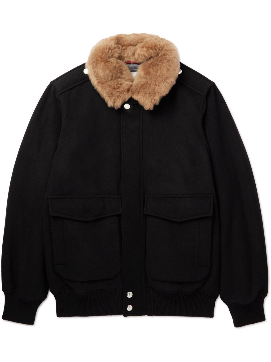 BRUNELLO CUCINELLI Cashmere-Trimmed Shearling Blouson Jacket for