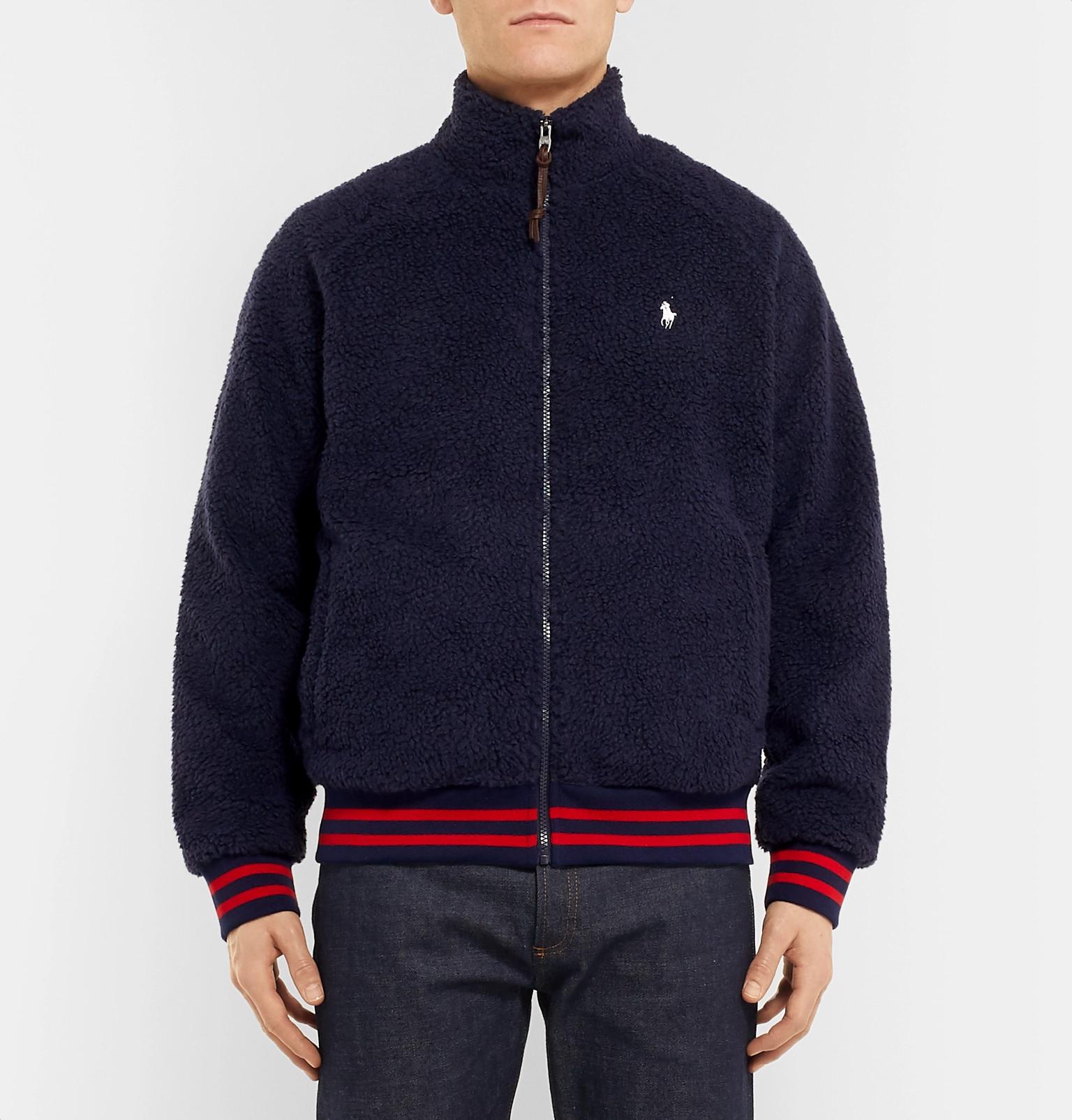 polo ralph lauren sherpa zip up fleece