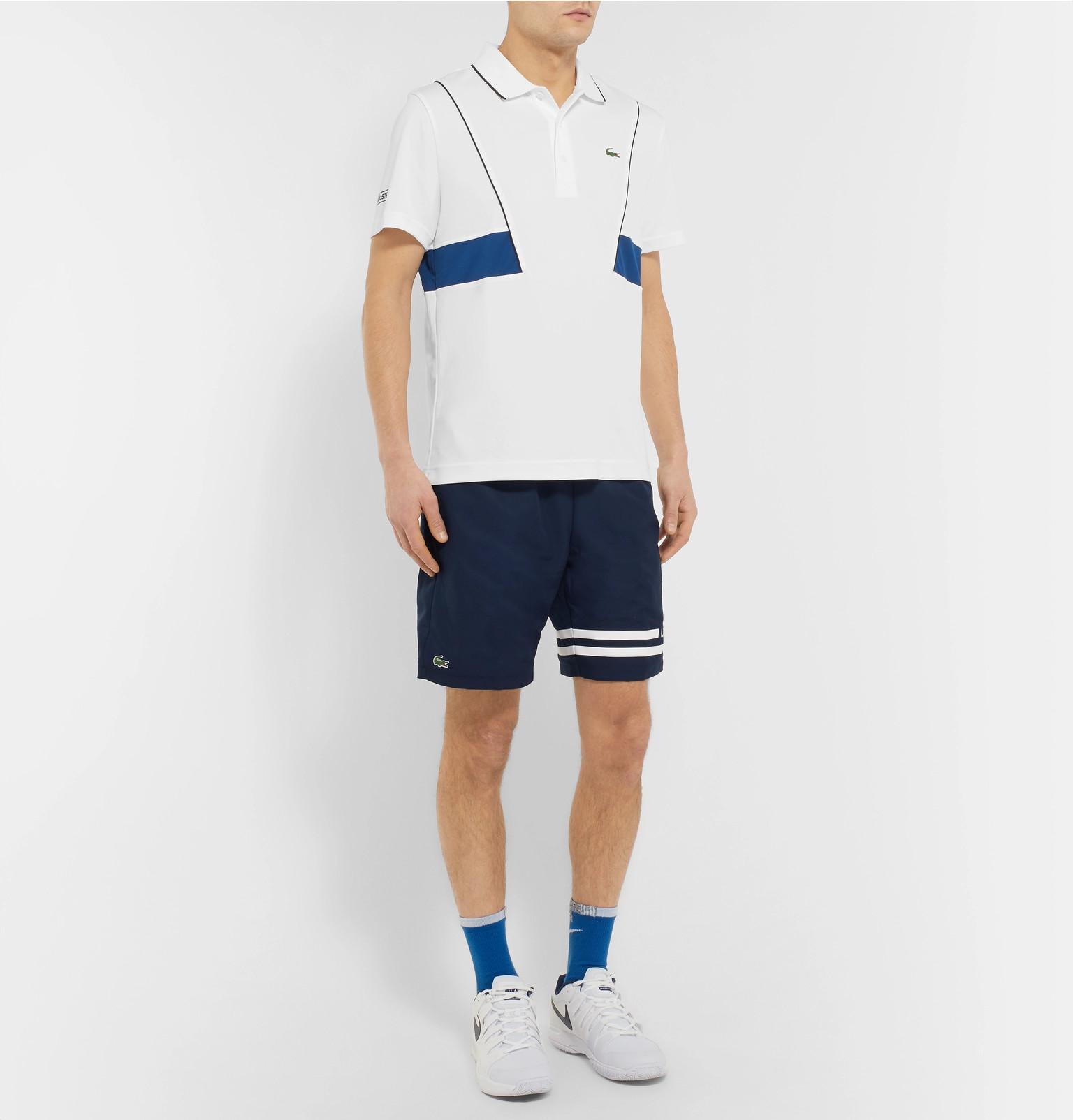 Lacoste Sport Novak Djokovic Tennis Polo Shirt Herren Navy Weiß 