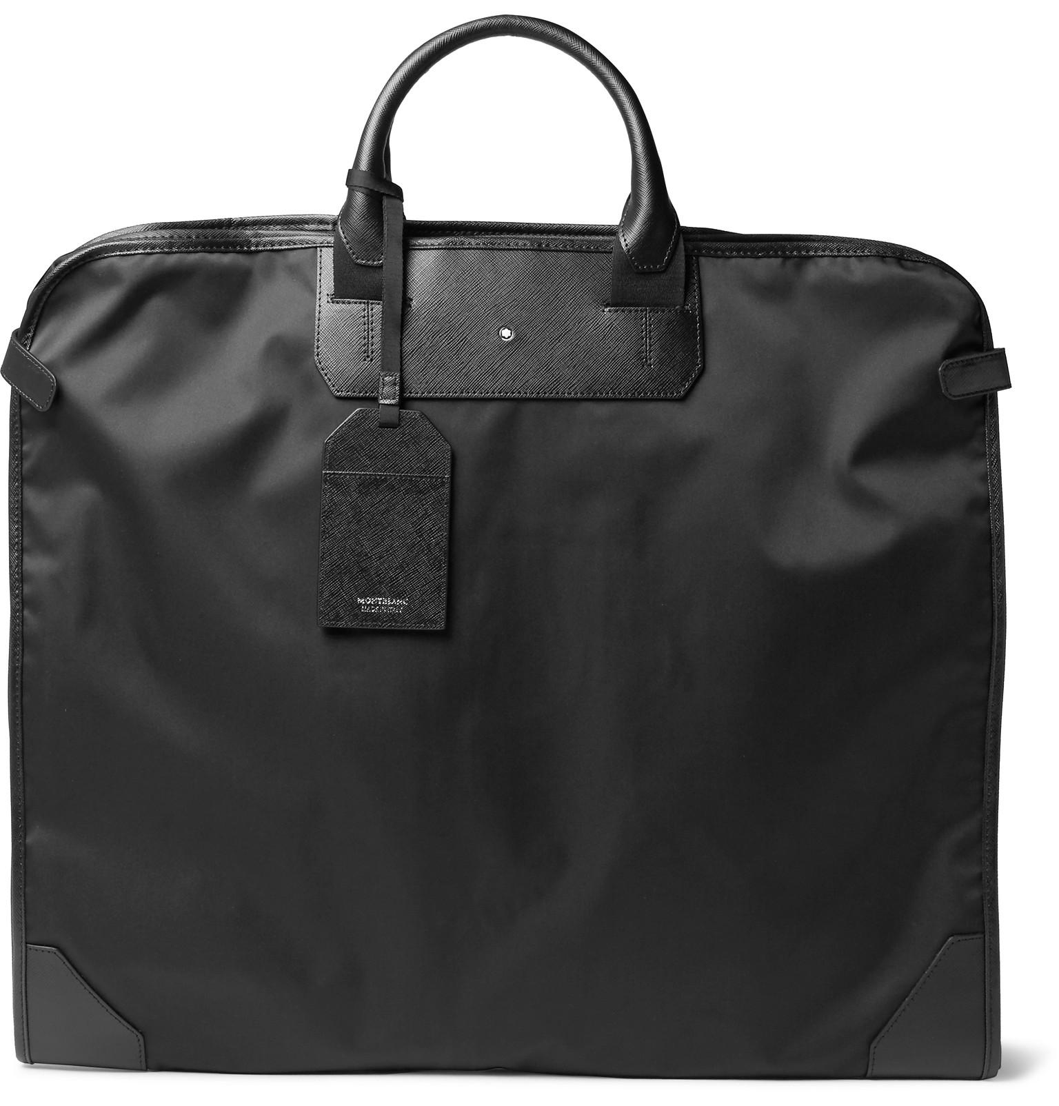 Montblanc Sartorial Crossgrain Leathertrimmed Shell Garment Bag in