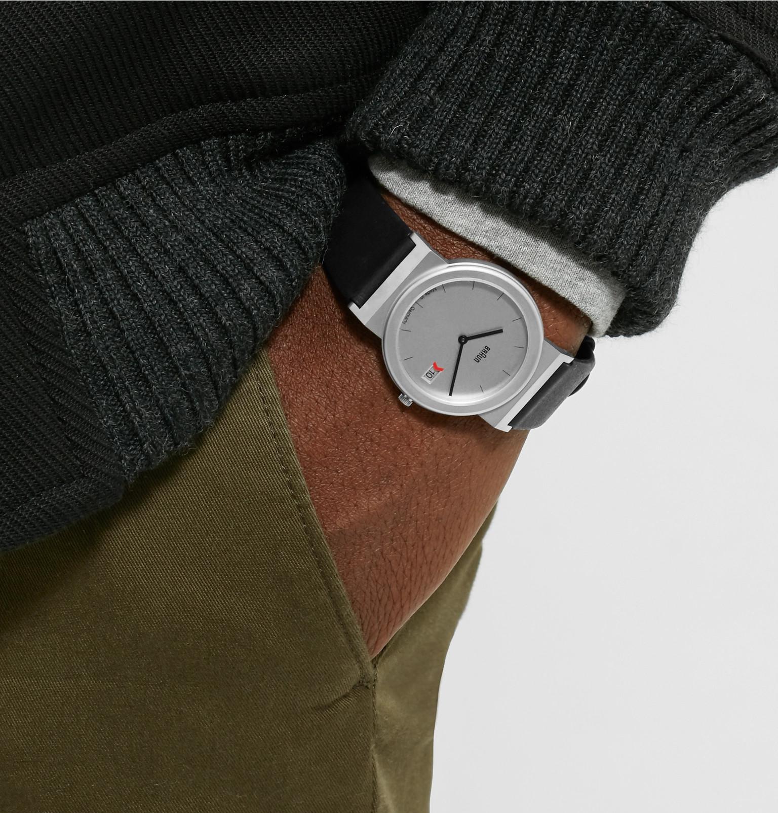 Braun Aw 50 Brushed Stainless Steel And Leather Watch In Silver Metallic For Men Lyst Braun Aw 50 Brushed Stainless Steel And Leather Watch In Silver Metallic For Men Lyst