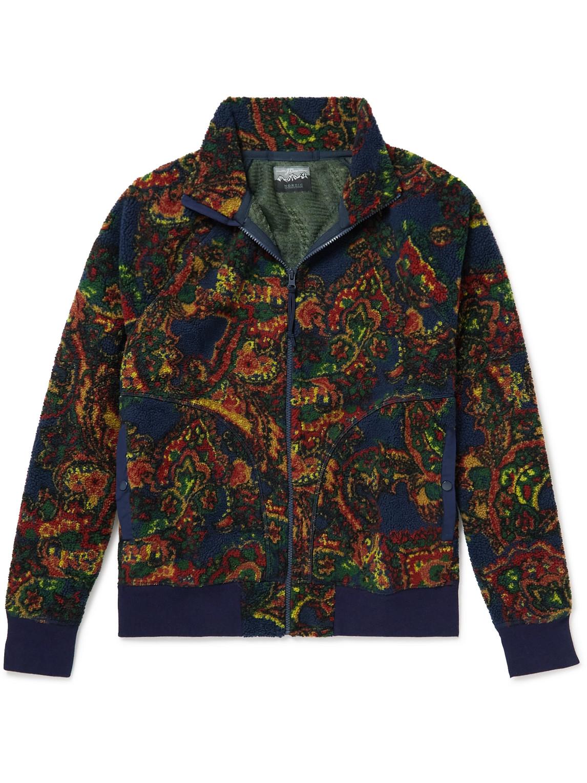 J.Crew Paisleyprint Fleece Jacket in Green for Men Lyst