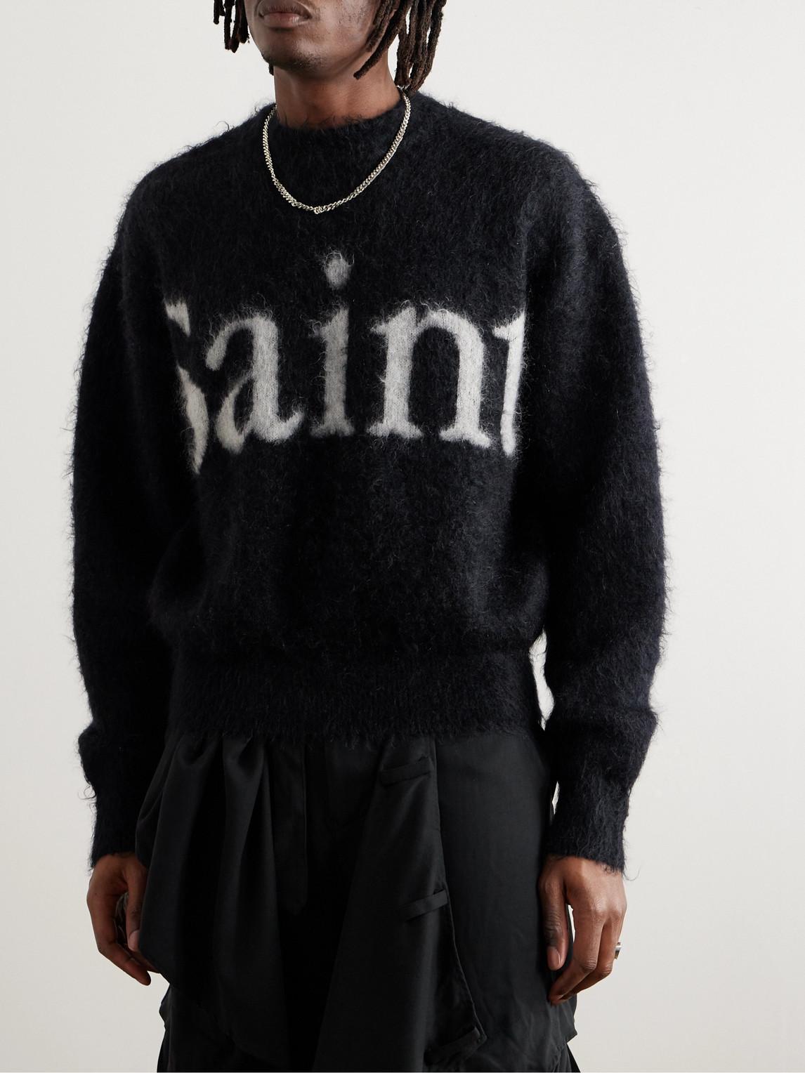 SAINT Mxxxxxx Logo-Jacquard Brushed Mohair-Blend Sweater in SAINT Mxxxxxx Logo-Jacquard Brushed Mohair-Blend Sweater in