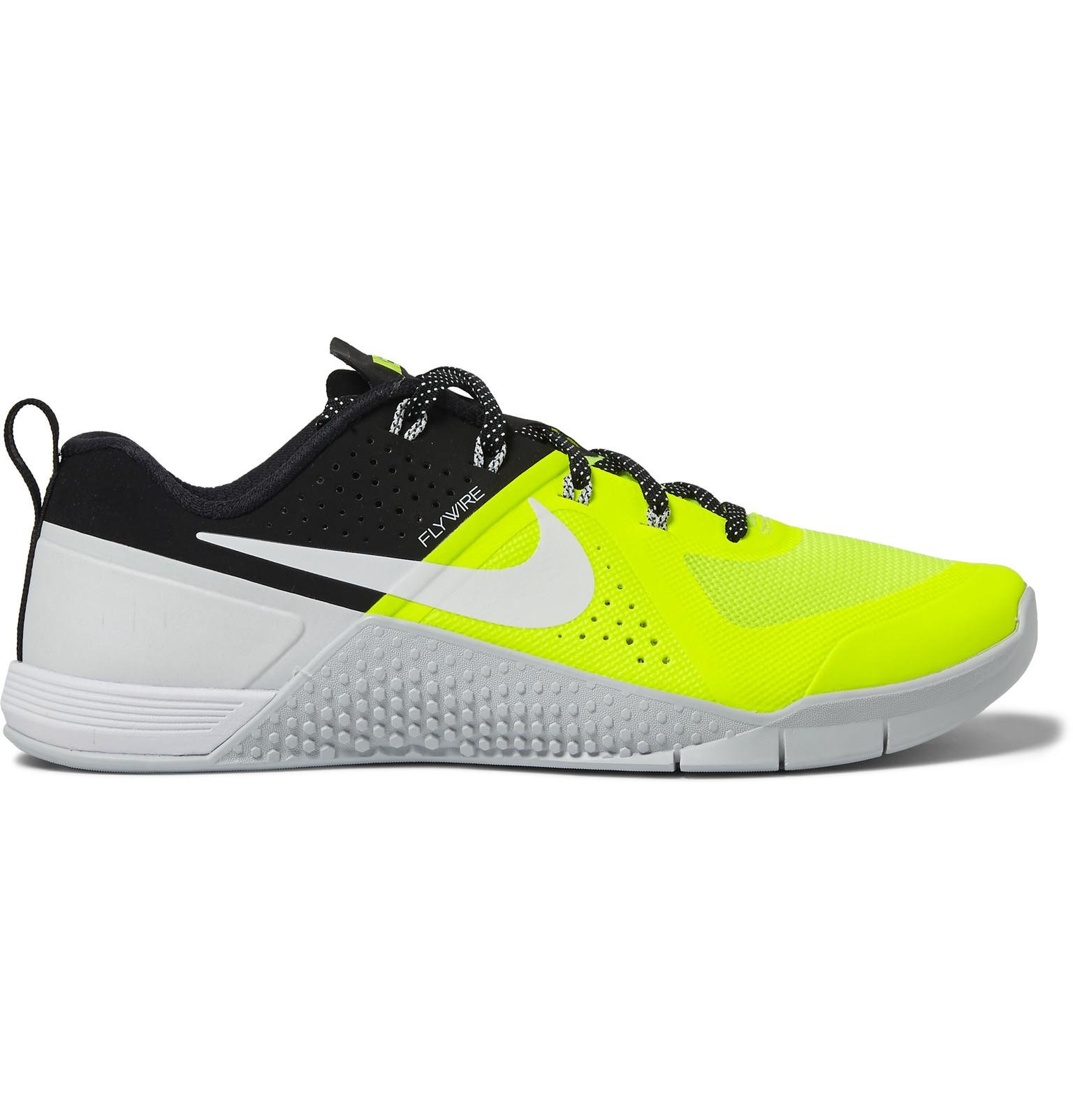 Nike Metcon 1 Neon Mesh And Rubber Sneakers in Yellow for Men | Lyst