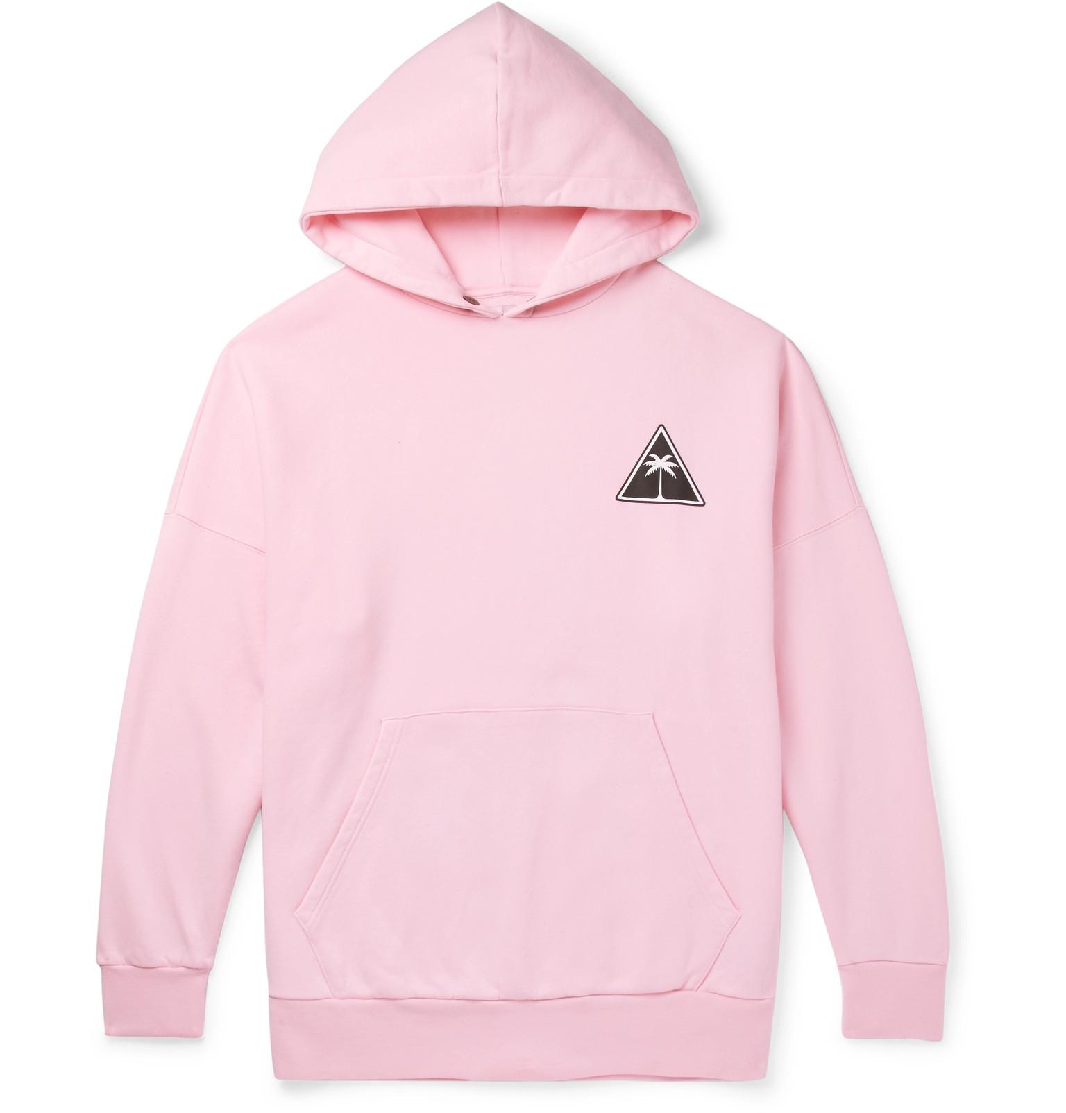 Fleece Oversized Print Men's Hoodie Back Logo Palm Angels Pink Cotton Jersey twHYqO4F