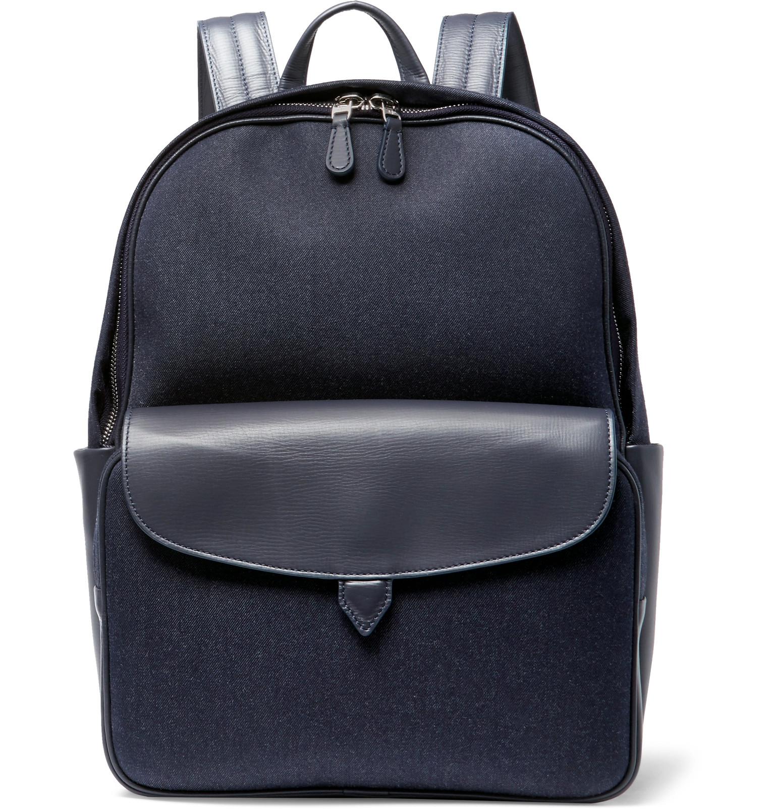 YVES SAINT LAURENT Denim Backpack Bag Gray