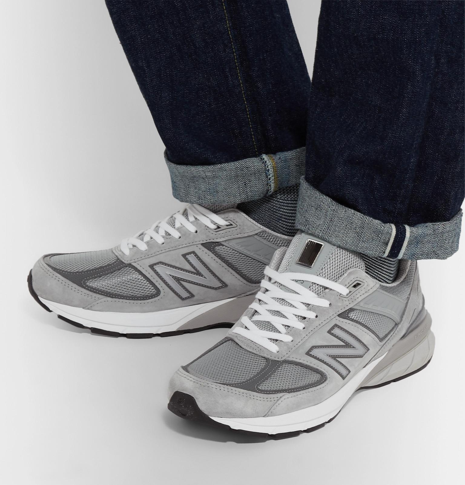 New Balance M990v5 Suede And Mesh Sneakers in Grey for Men | Lyst Australia