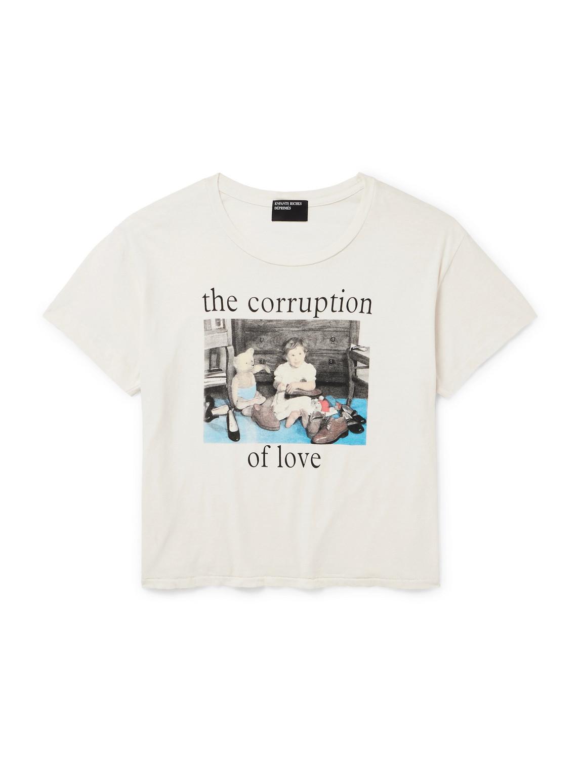 Enfants Riches Deprimes Printed Cotton-Jersey T-Shirt in White for