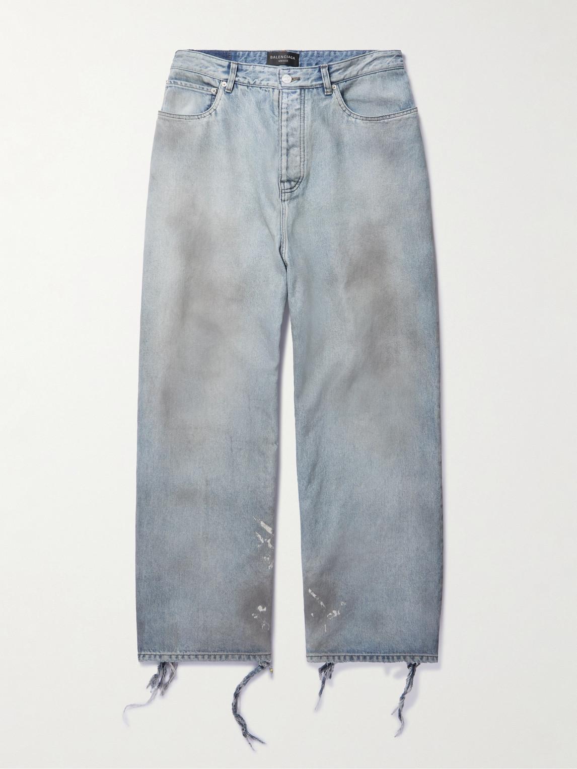 パンツ Balenciaga Regenerative Twill Oversized Pants Oversized Baggy Pants in Light Blue | Balenciaga CA