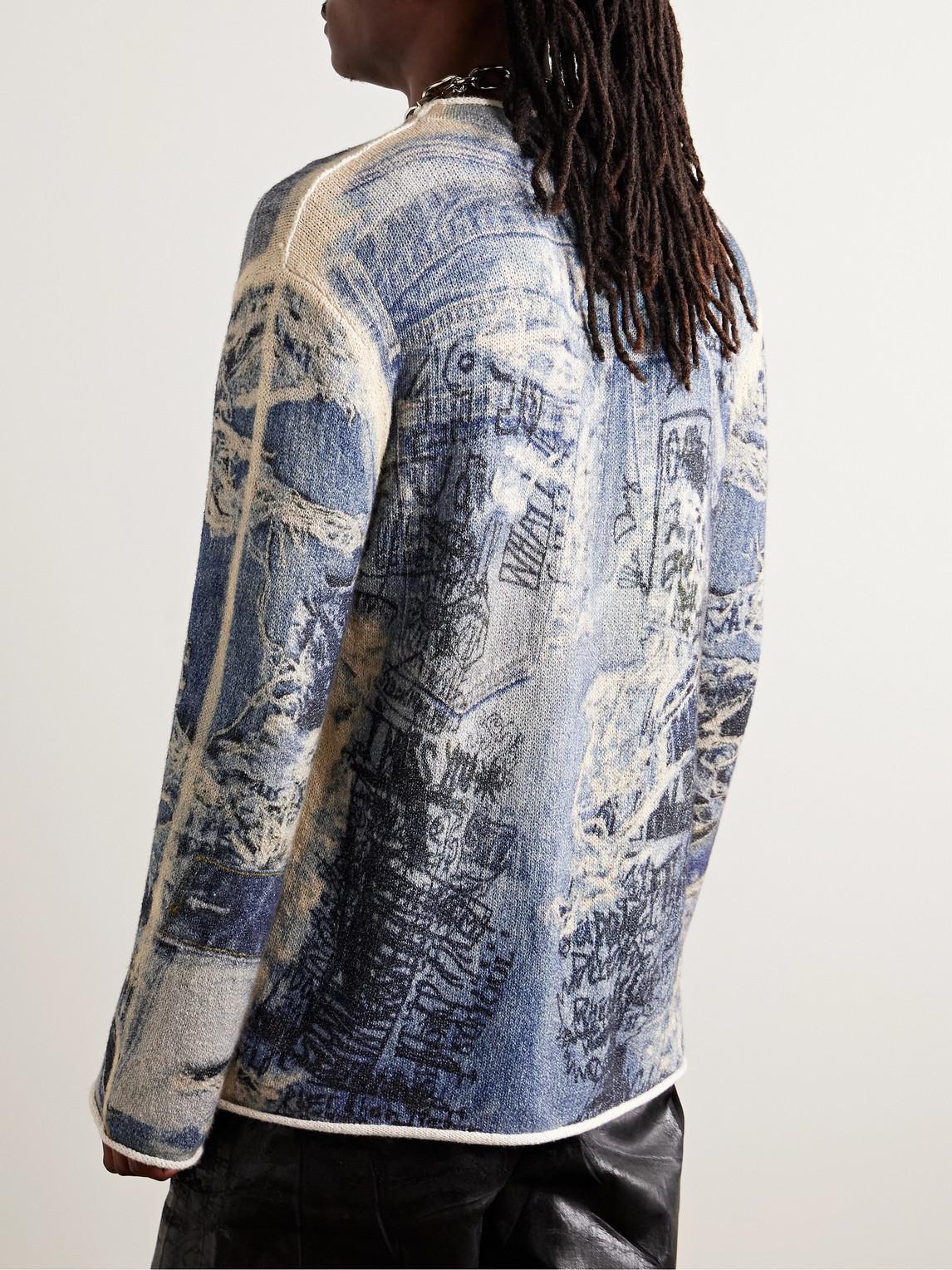 Acne Studios ロゴ KARVIAN TROMPE L'OEIL 長袖 セーター Acne Studios Karvian Trompe L'Oeil Cotton-Blend Sweater in