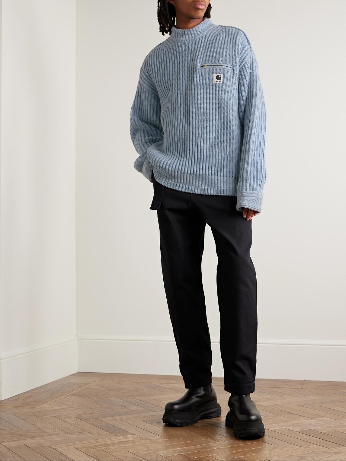 Sacai Carhartt Wip Detroit Ribbed Wool And Nylon-blend Sacai Carhartt Wip Detroit Ribbed Wool And Nylon-blend