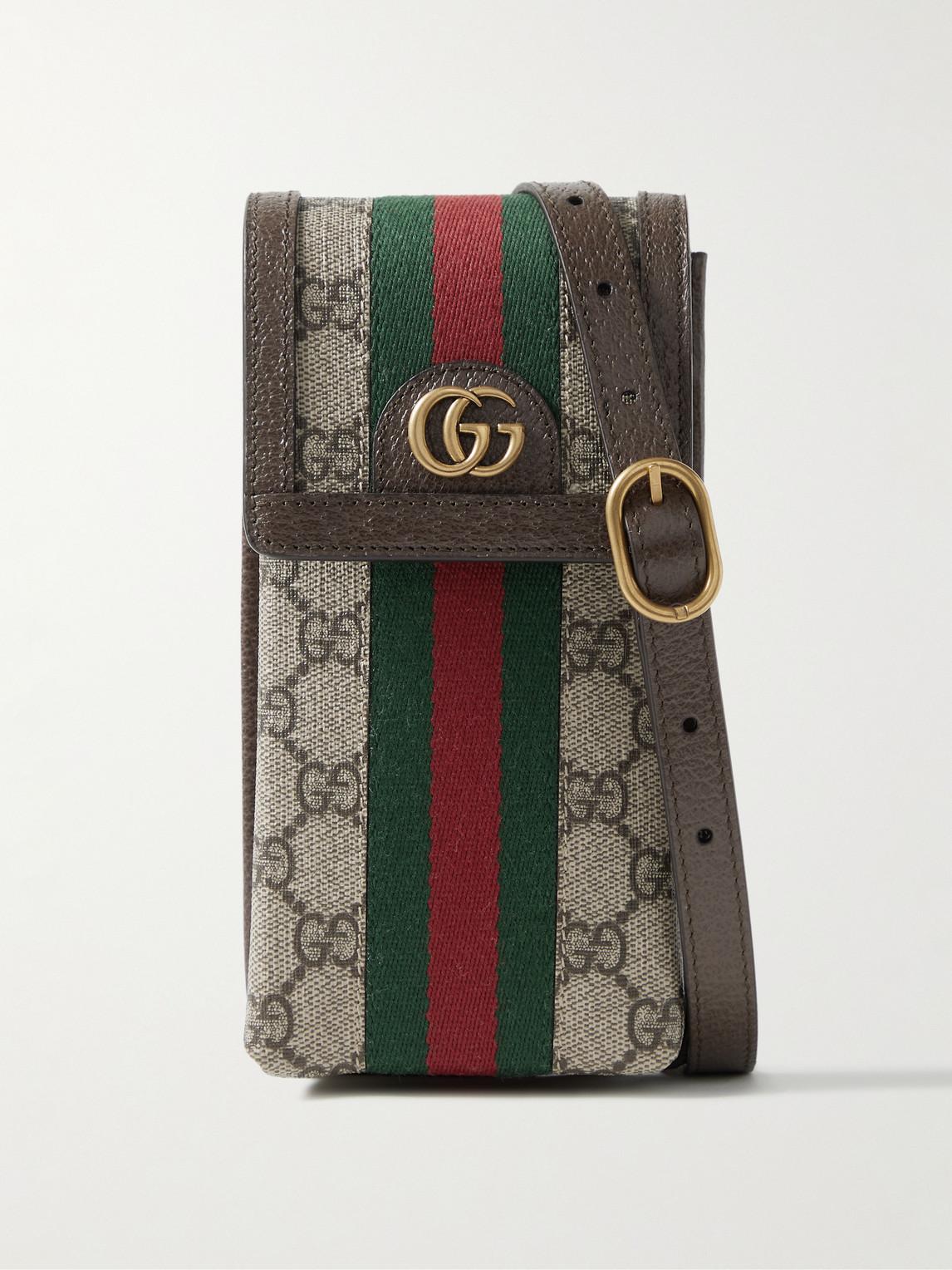 Gucci Ophidia Mini Leathertrimmed Monogrammed Coatedcanvas Messenger