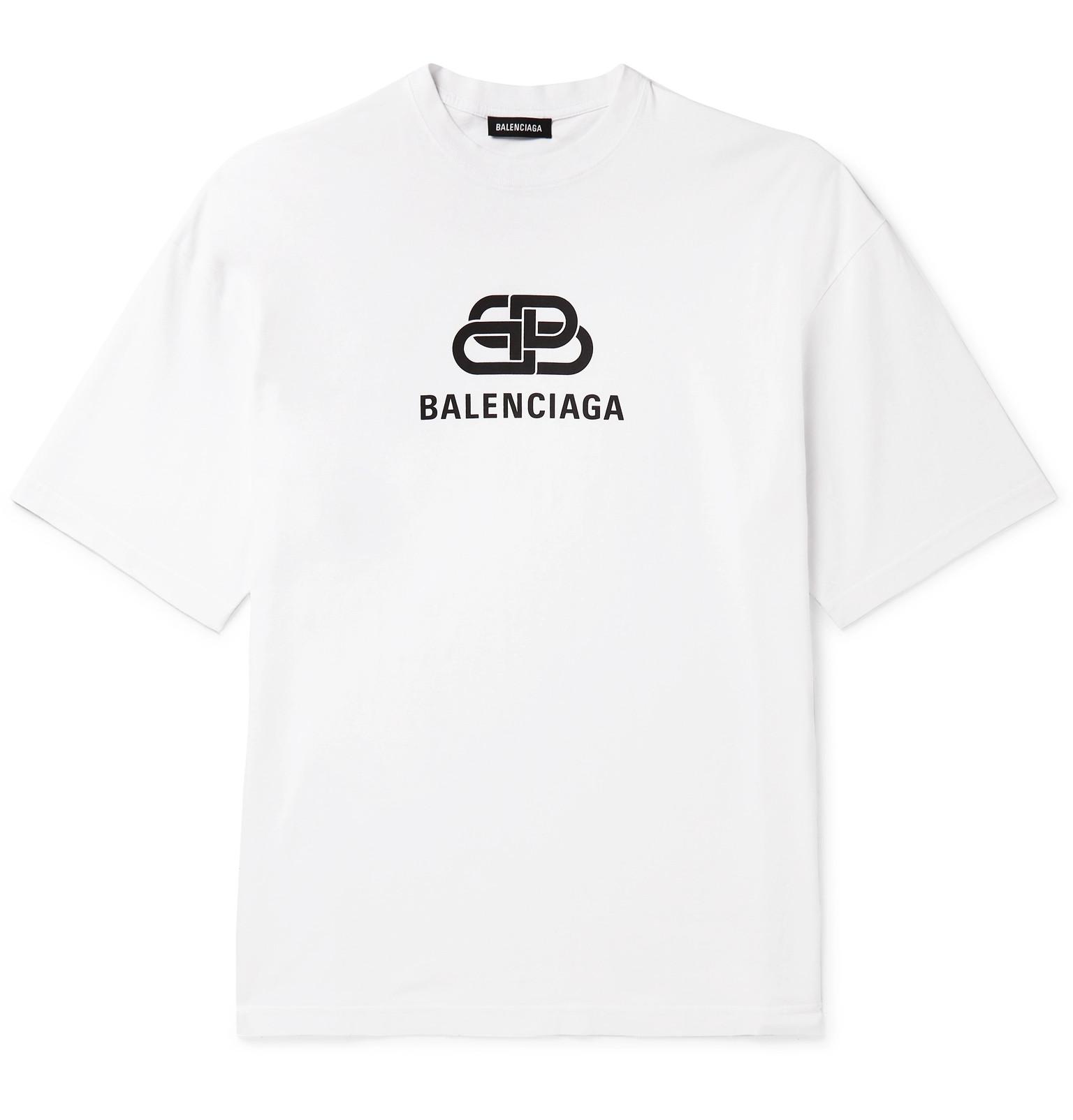 Balenciaga Bb Logo Print Cotton T-shirt in White/Red (White) for Men ...