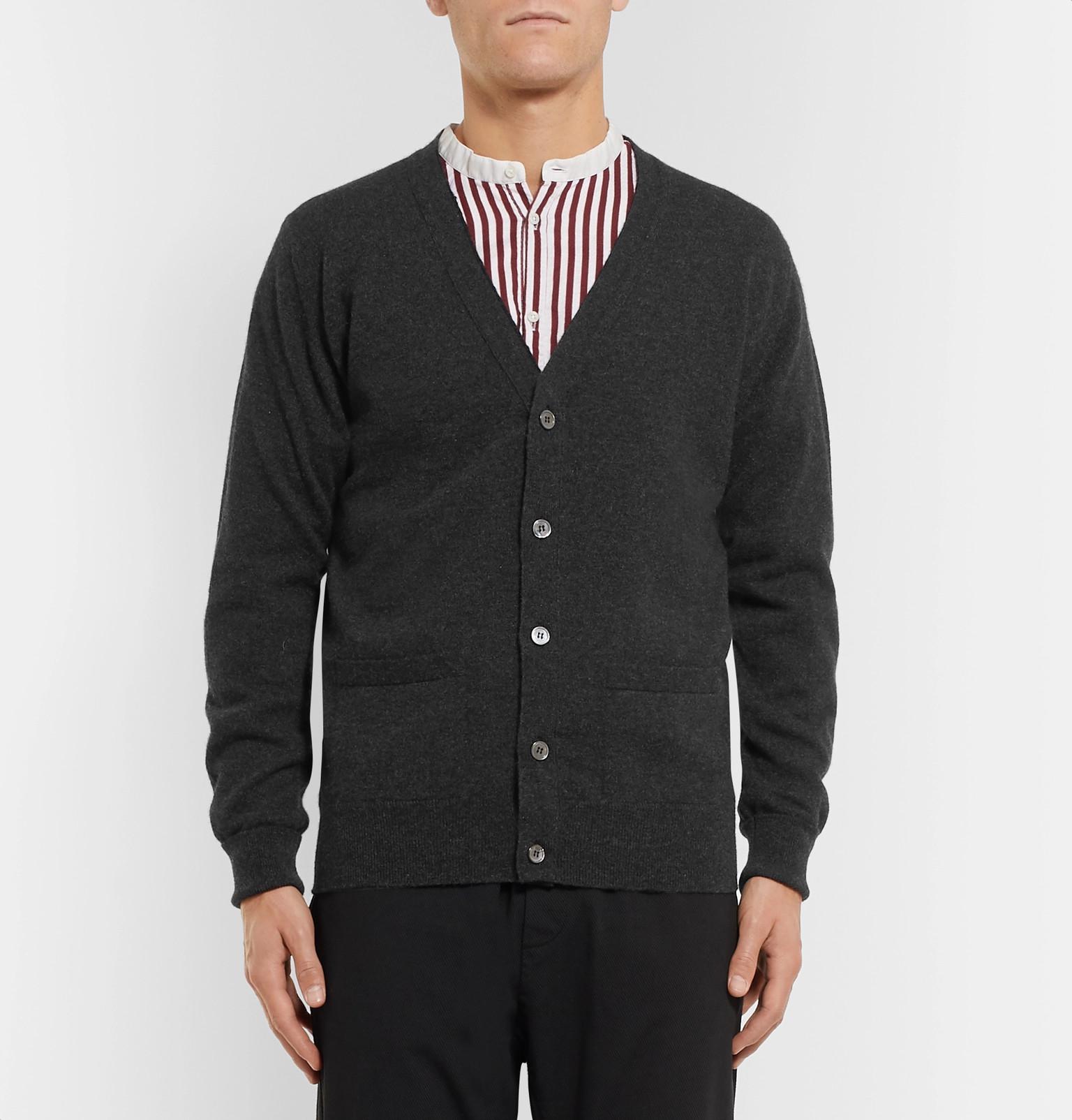 William Lockie Oxton Cashmere Cardigan in Charcoal (Grey) for Men - Lyst