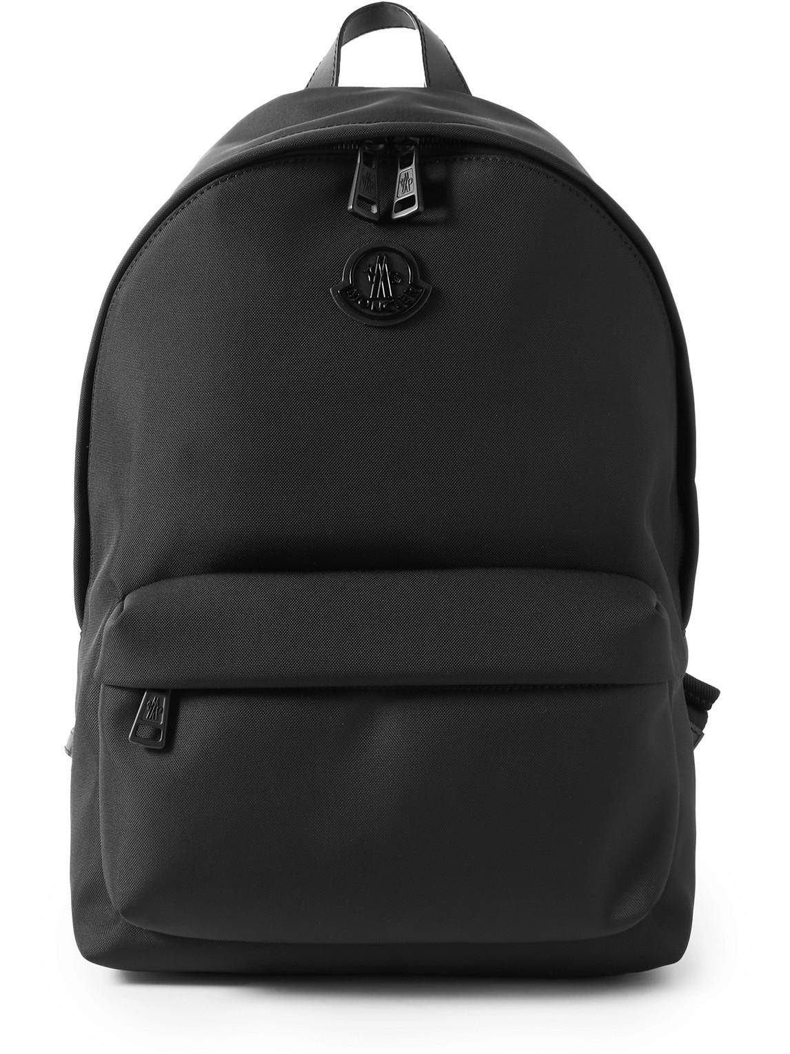 Moncler Logo-appliquéd Leather-trimmed Shell Backpack in Black for Men ...