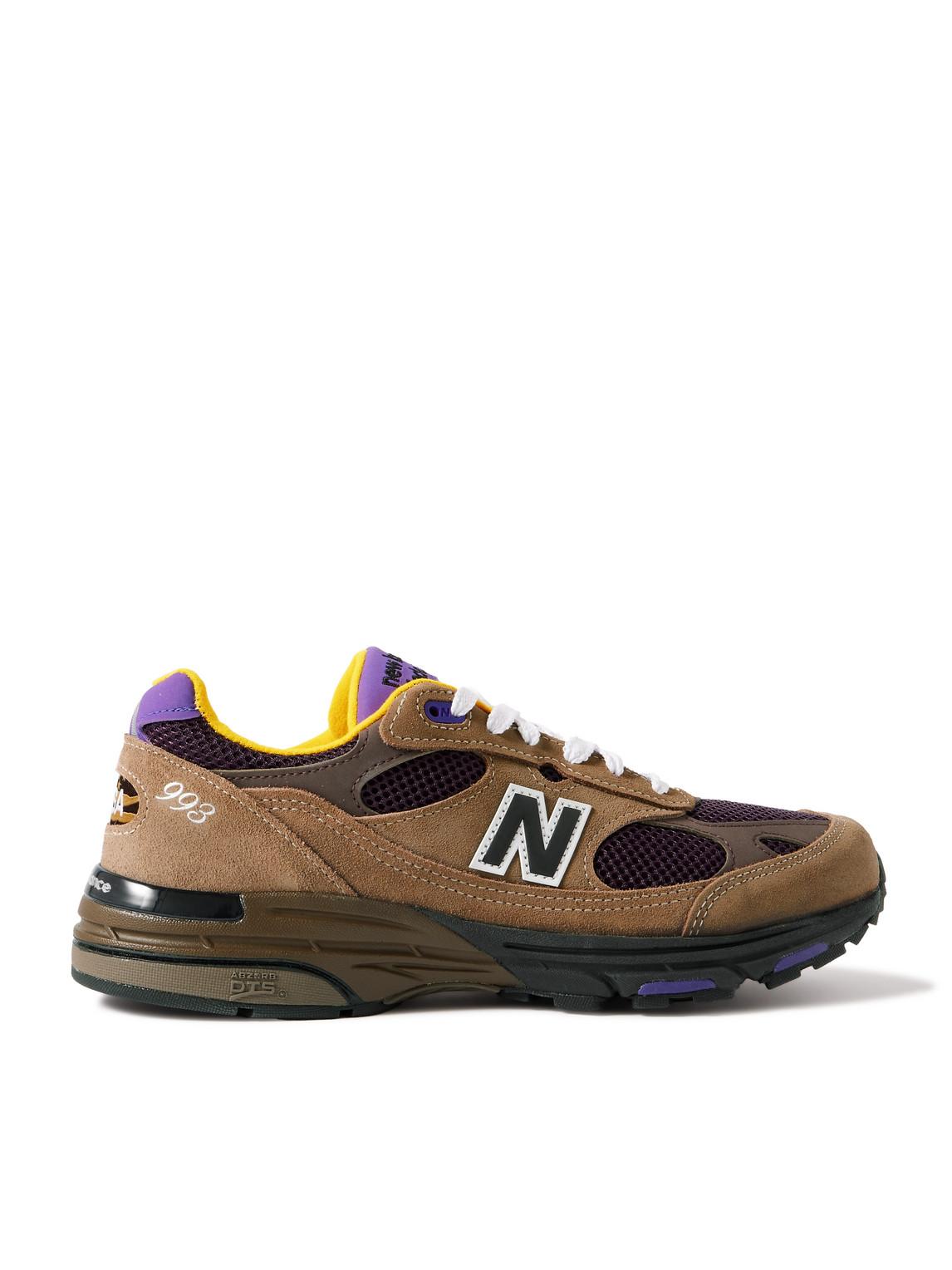 New Balance 993 Leather-trimmed Mesh And Suede Sneakers in Brown for ...